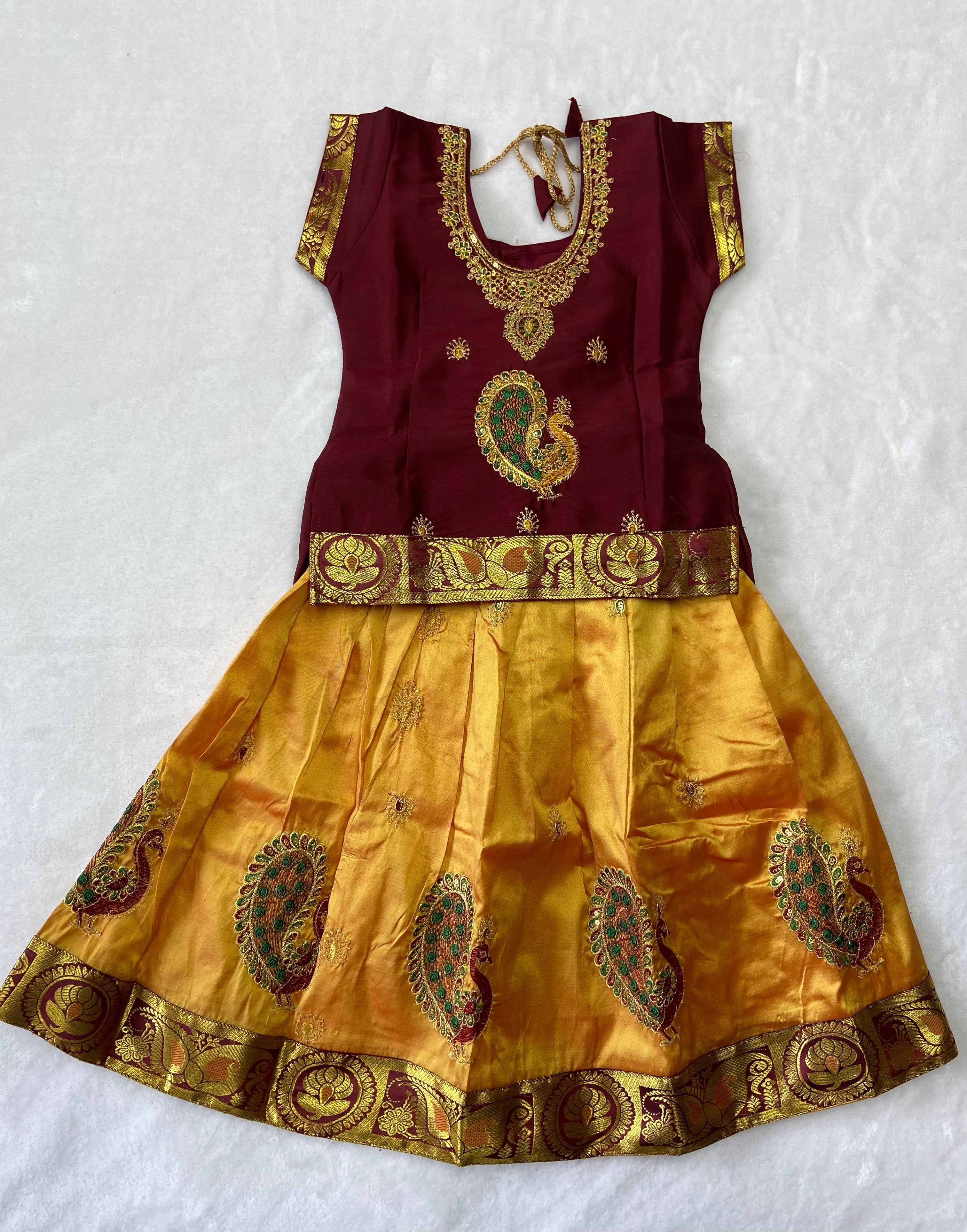 Pattu pavadai frock sale