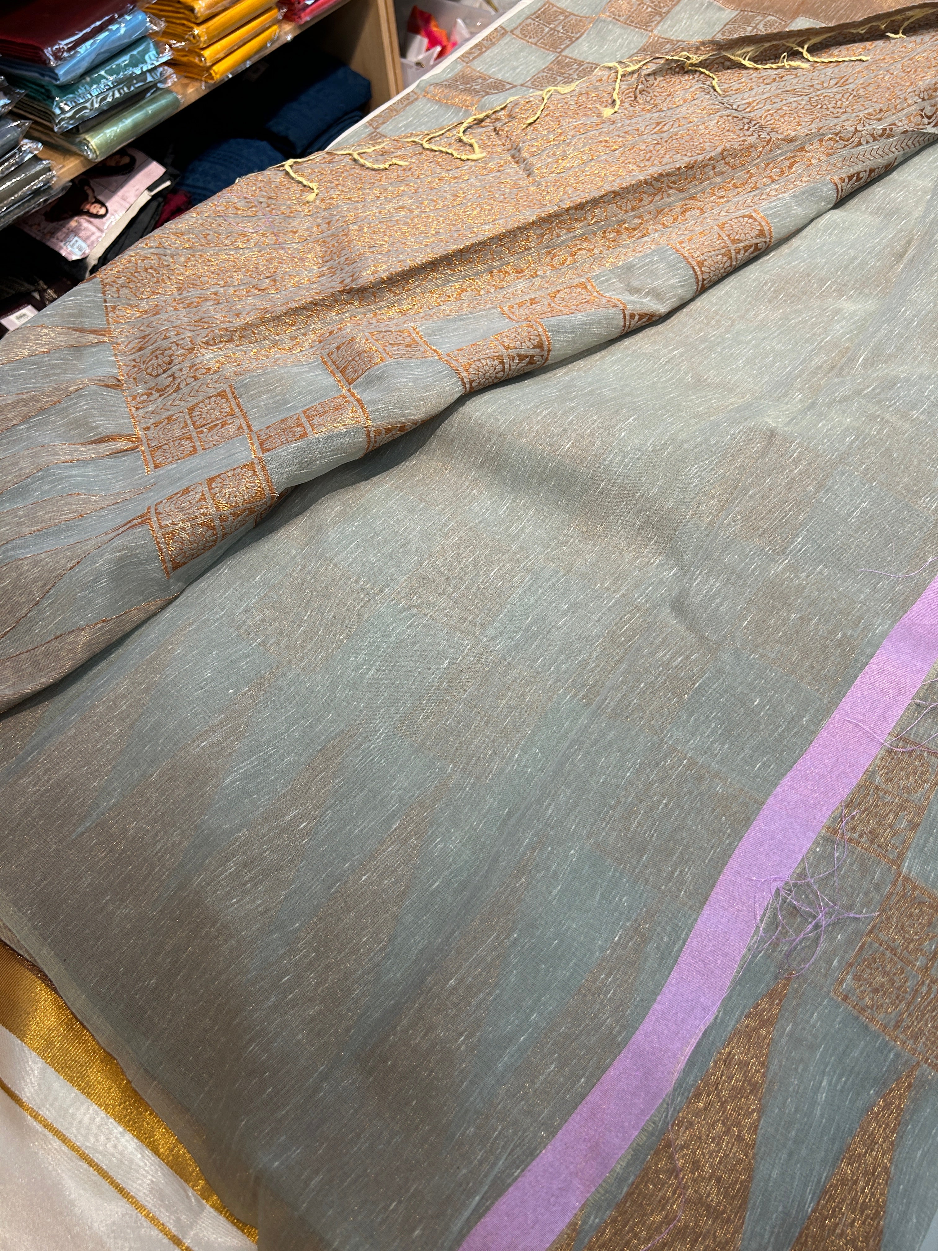 Cotton silk Saree with contrast blouse