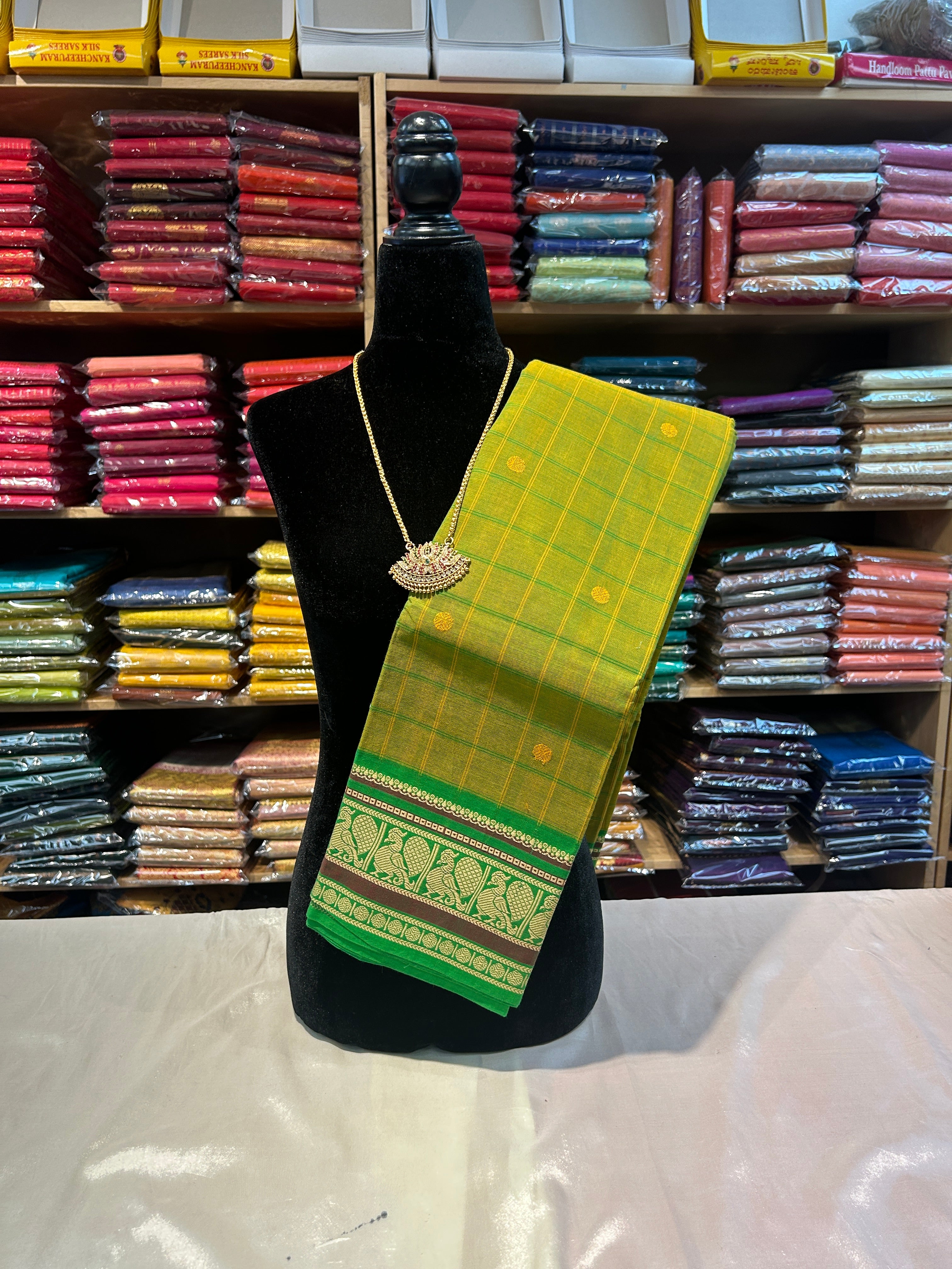 Kanchipuram Cotton Saree Without Blouse