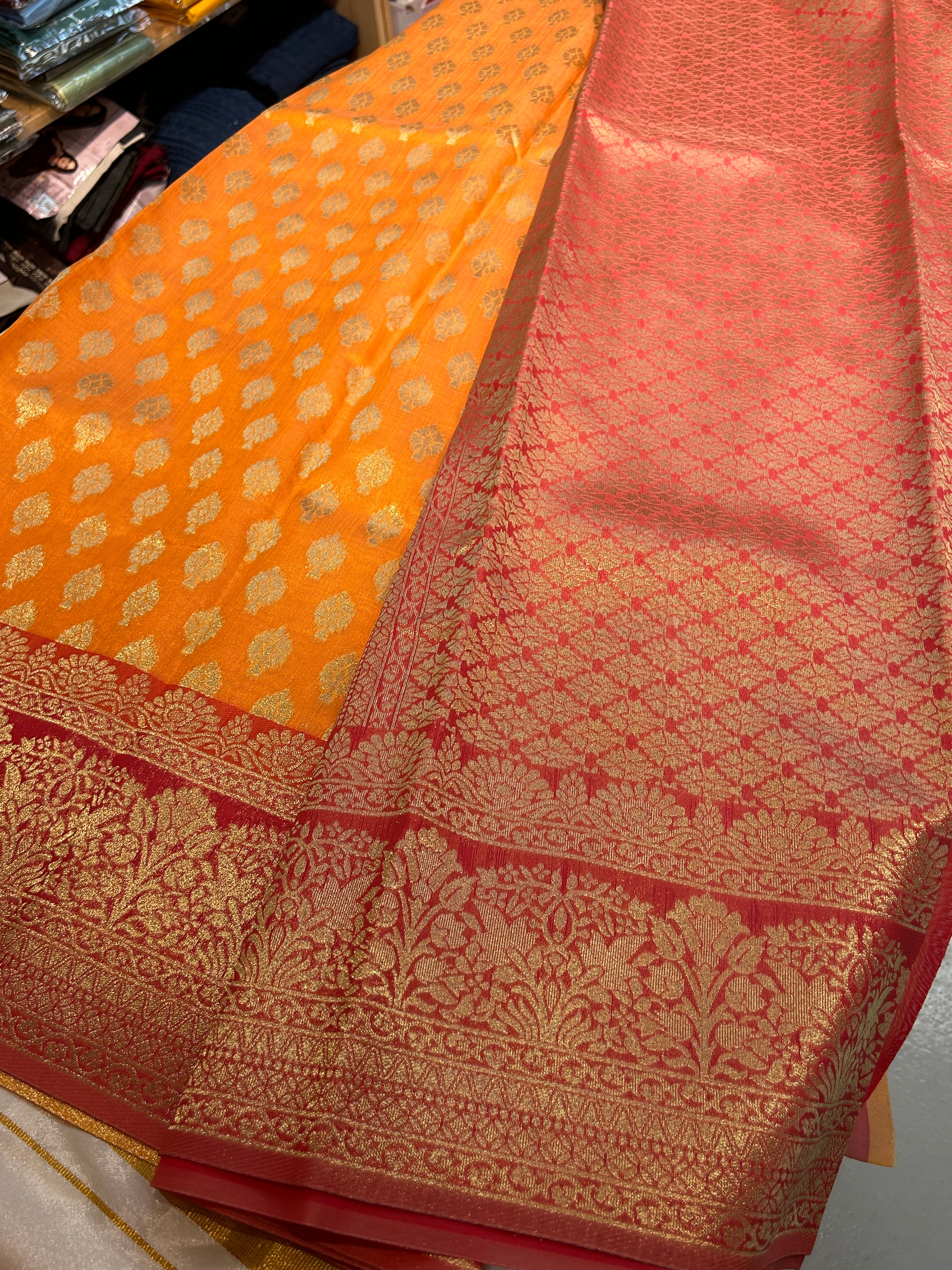 Cotton silk Saree with contrast blouse