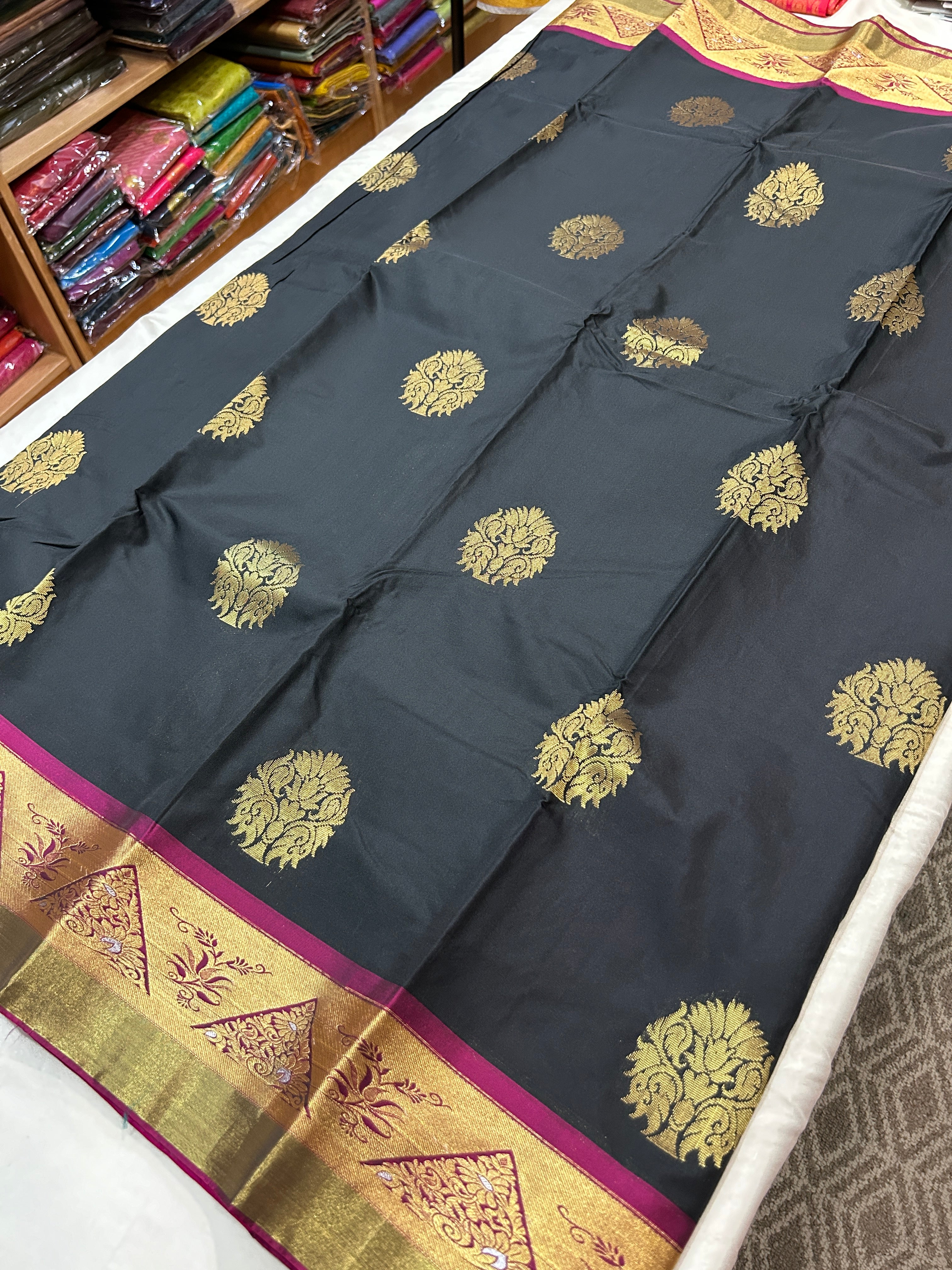 Soft semisilk  saree with plain running blouse and rich pallu