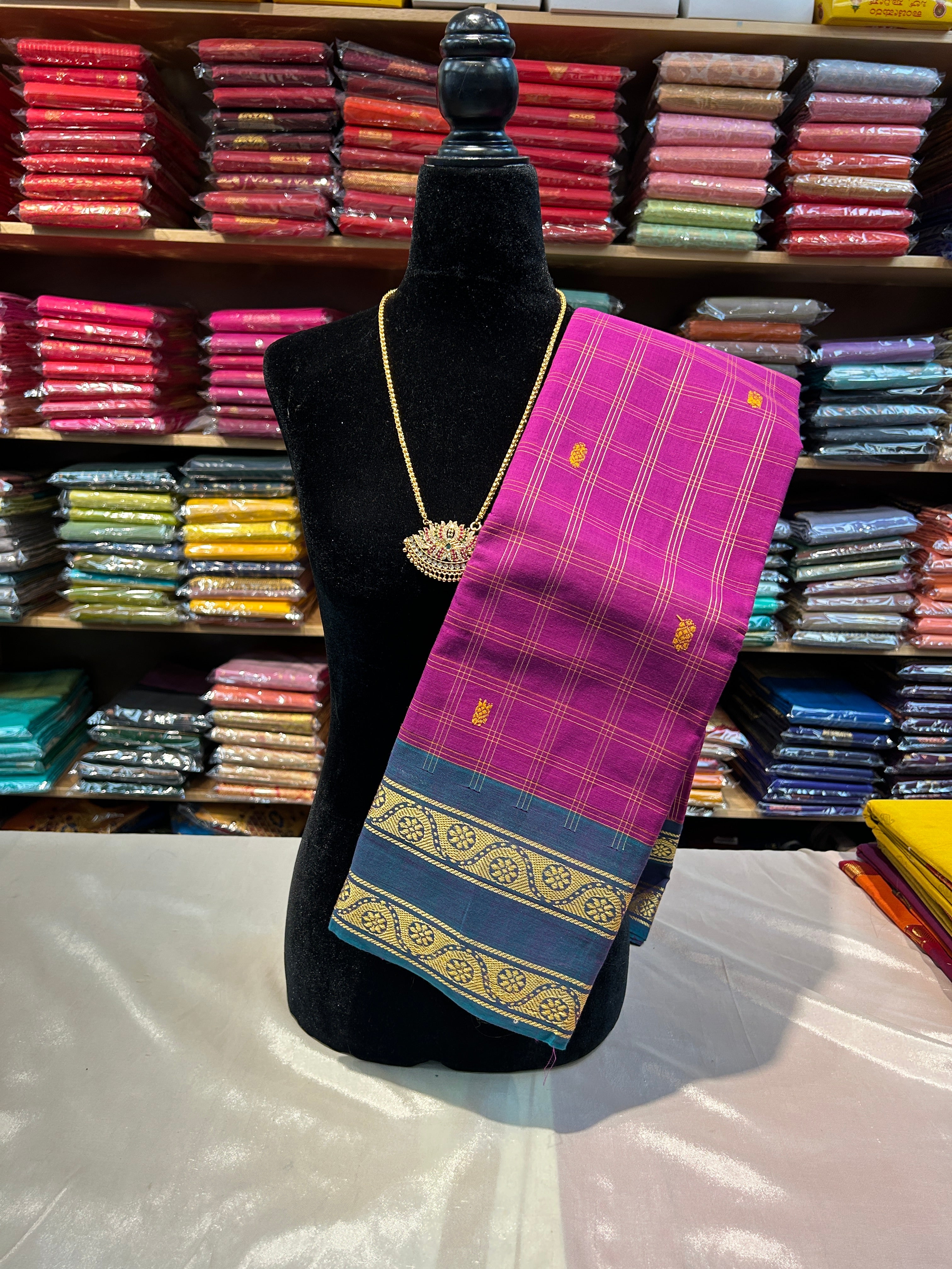 Kanchipuram Cotton Saree Without Blouse