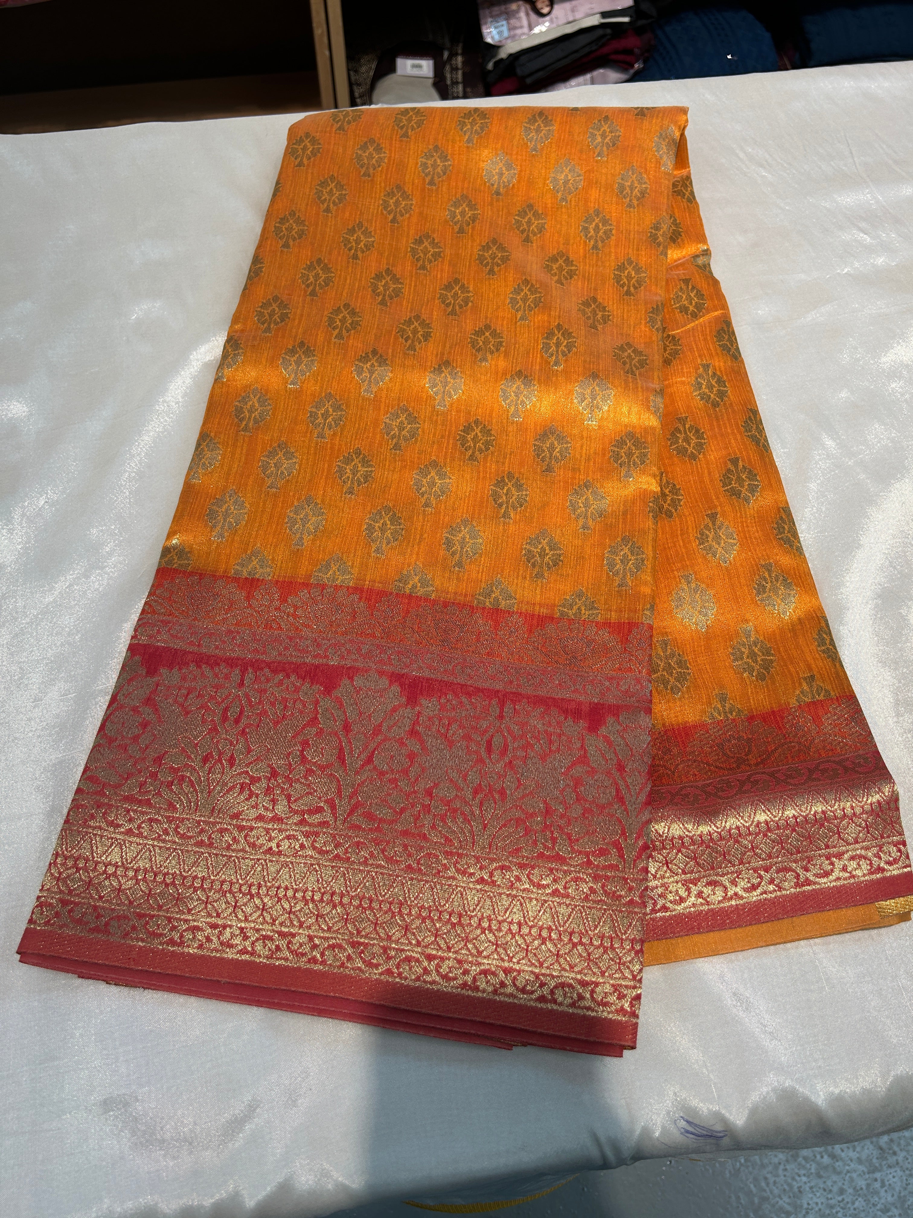 Cotton silk Saree with contrast blouse