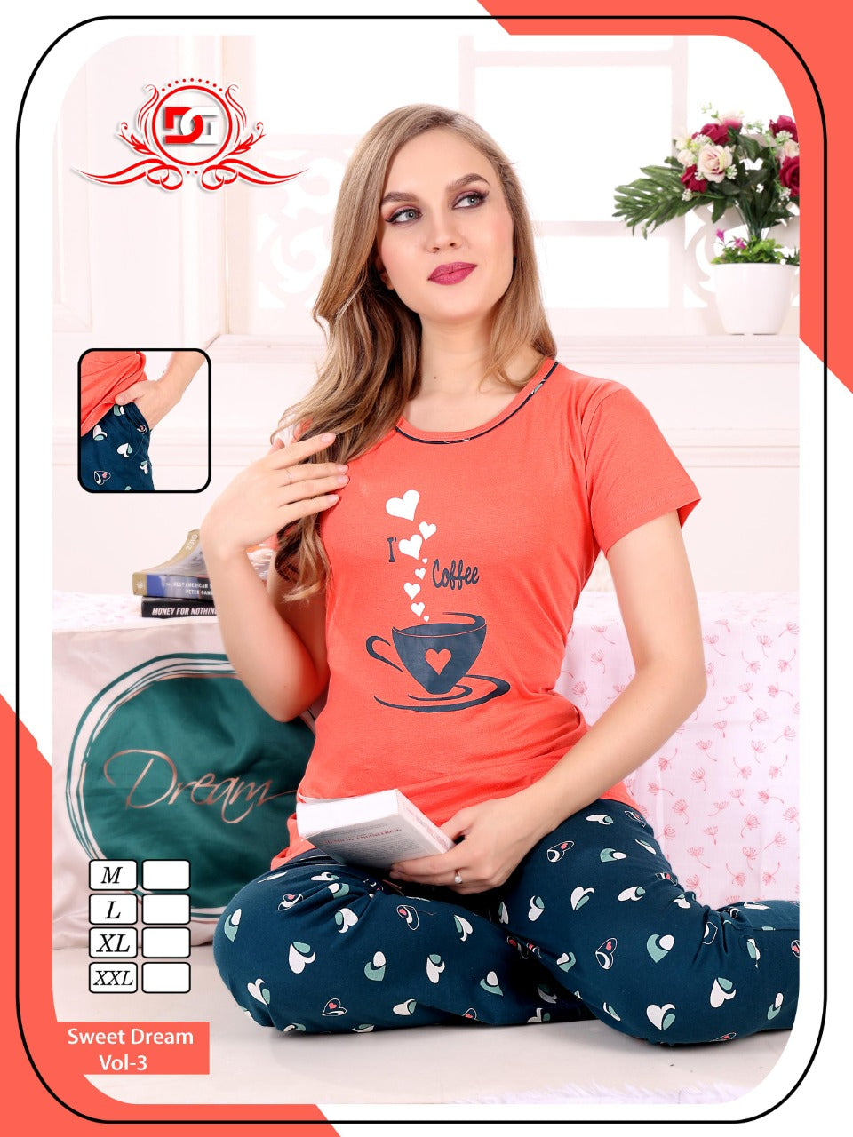 DG Night Set Sweet Dreams VOL-3 With Top and Pant Collection