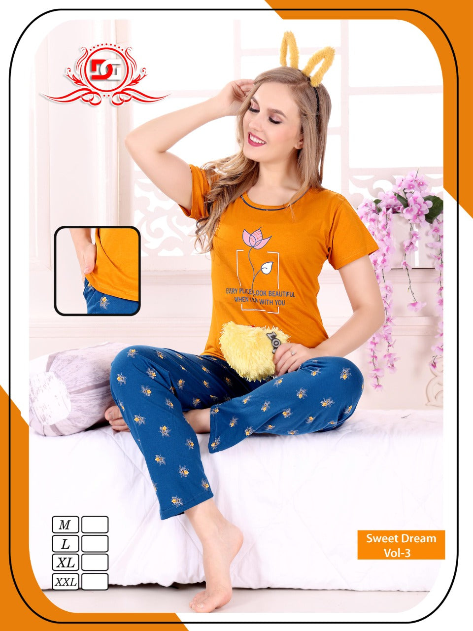 DG Night Set Sweet Dreams VOL-3 With Top and Pant Collection