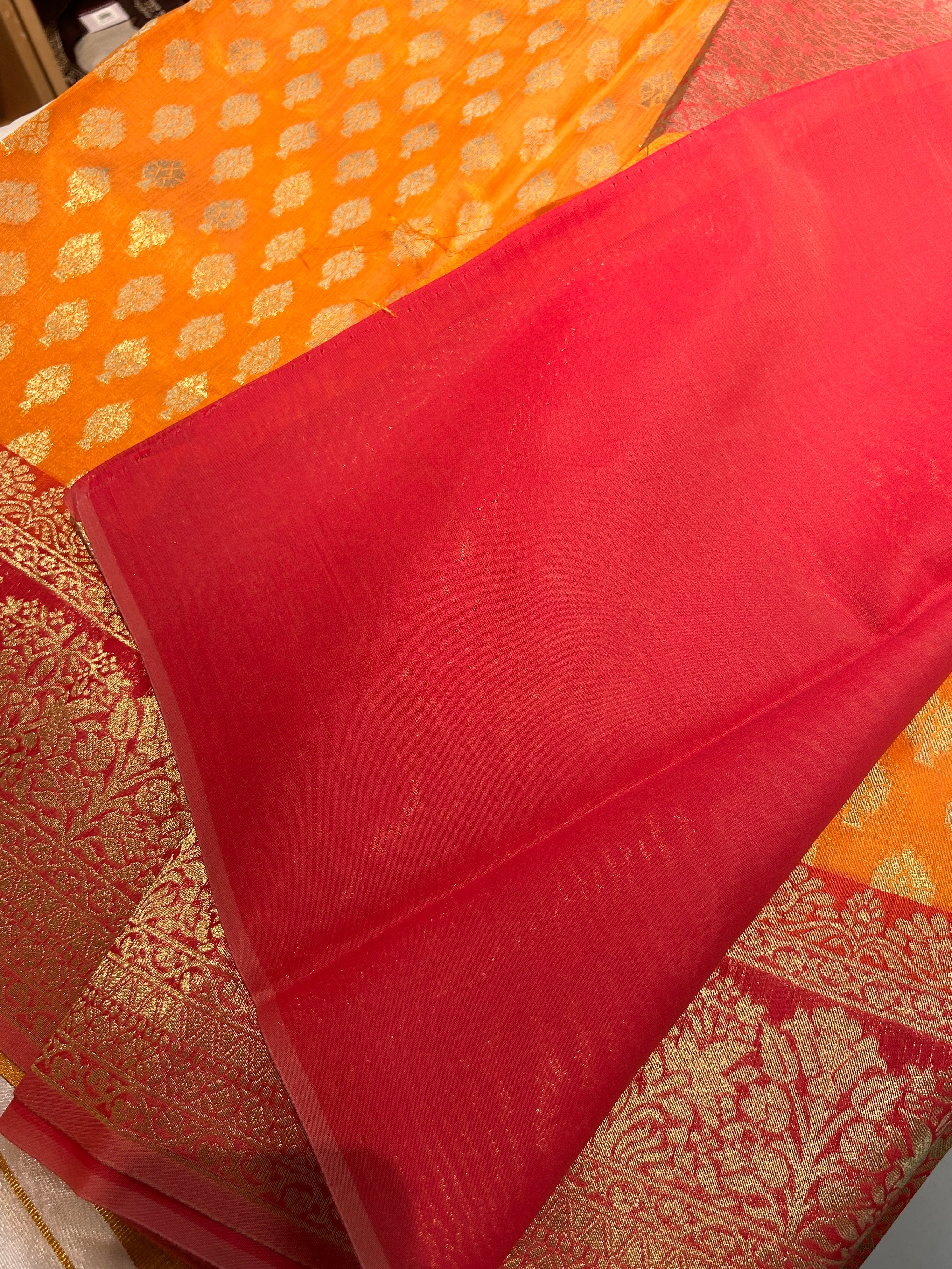 Cotton silk Saree with contrast blouse