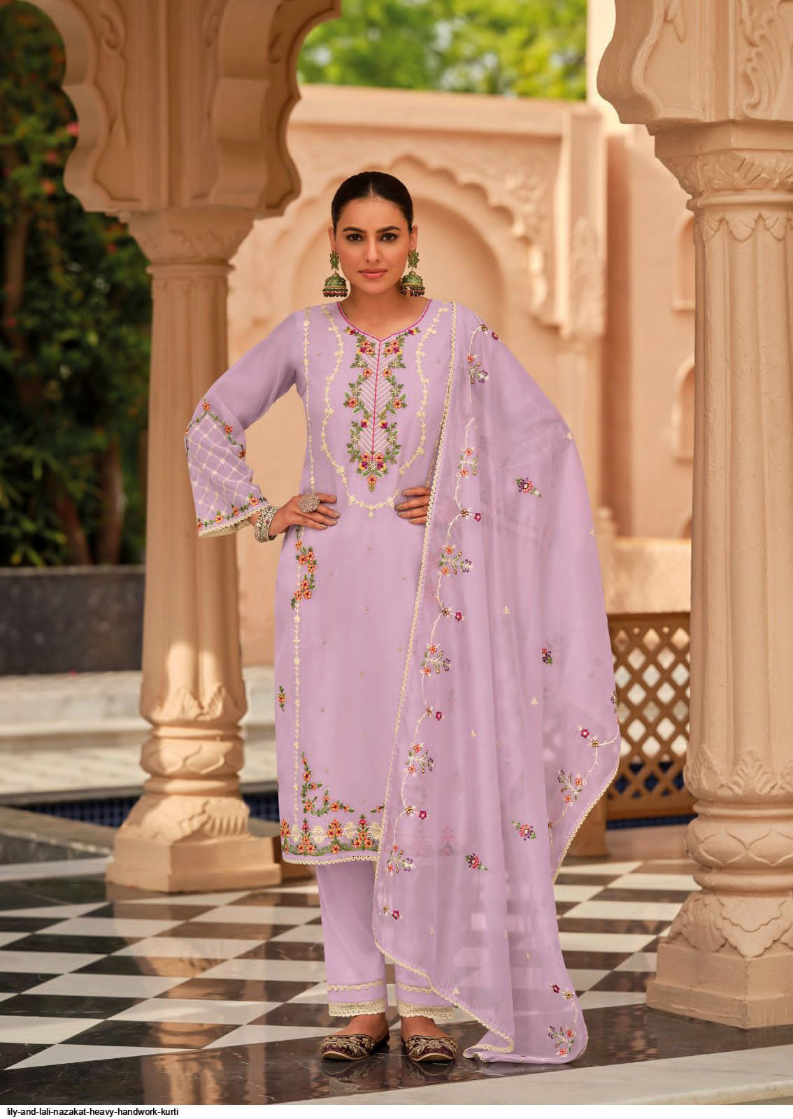 Lily and Lali Nazakat Party Style Kurti with Pant and Dupatta Collections