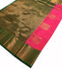 Kanchi Vegan Silk Saree With Contrast Blouse and Rich Jari Pallu