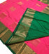 Kanchi Vegan Silk Saree With Contrast Blouse and Rich Jari Pallu