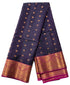 Kanchi Vegan Silk Saree With Contrast Blouse and Rich Jari Pallu