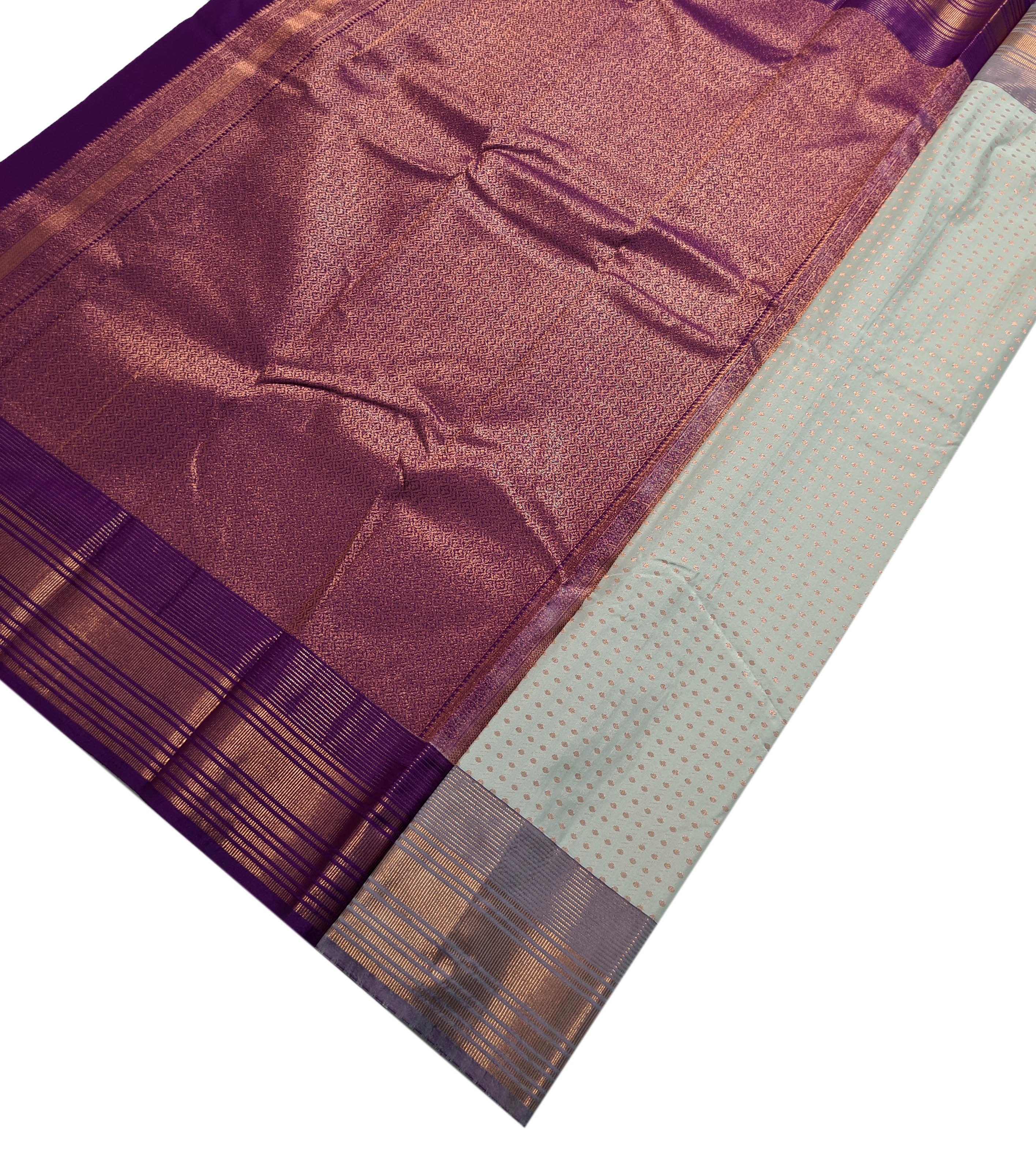 Vegan Silk Silver Butta Sarees