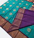 Kanchi Vegan Silk Saree With Contrast Blouse and Rich Jari Pallu