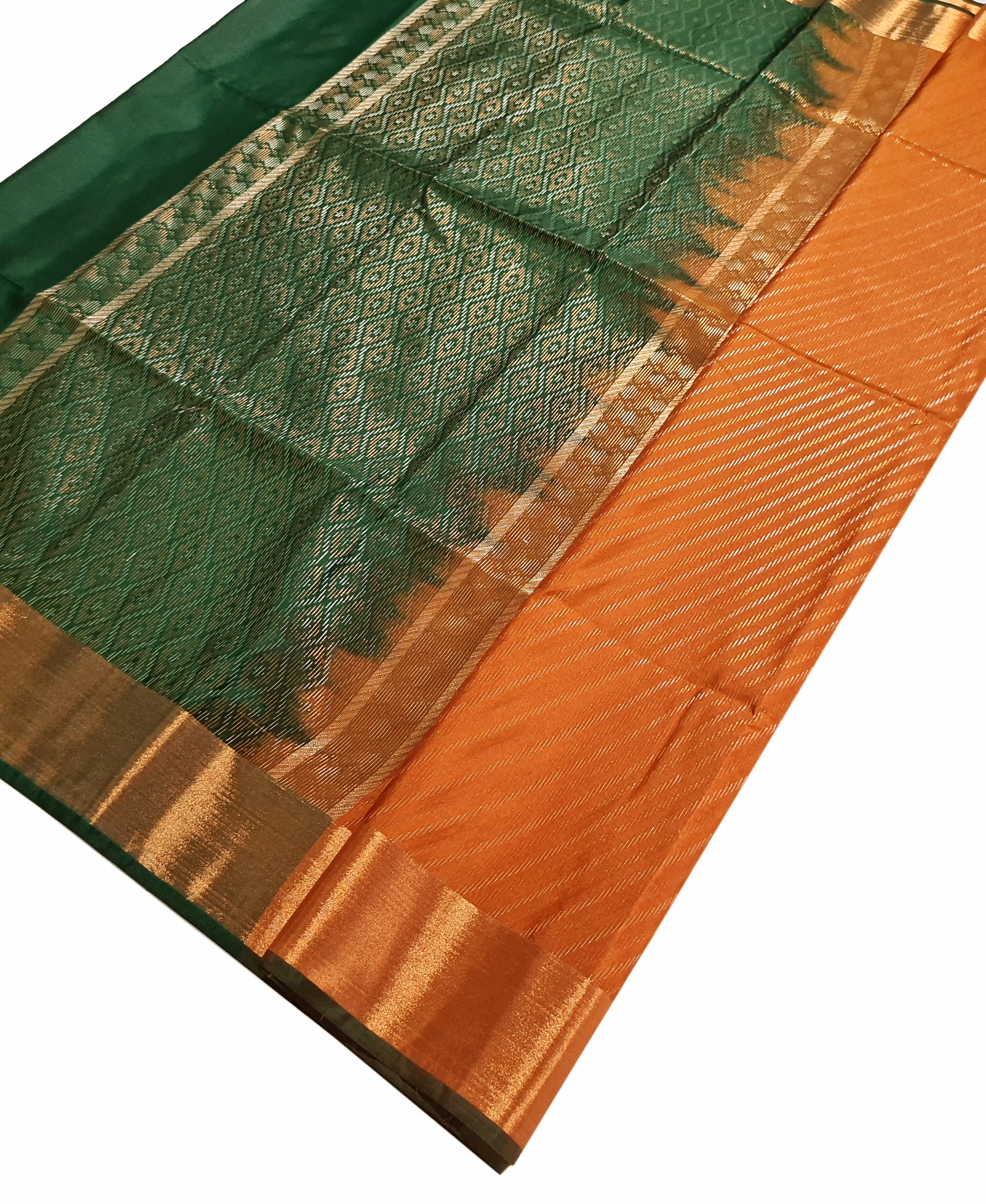 Vegan Soft Silk Ikkat Butta Sarees