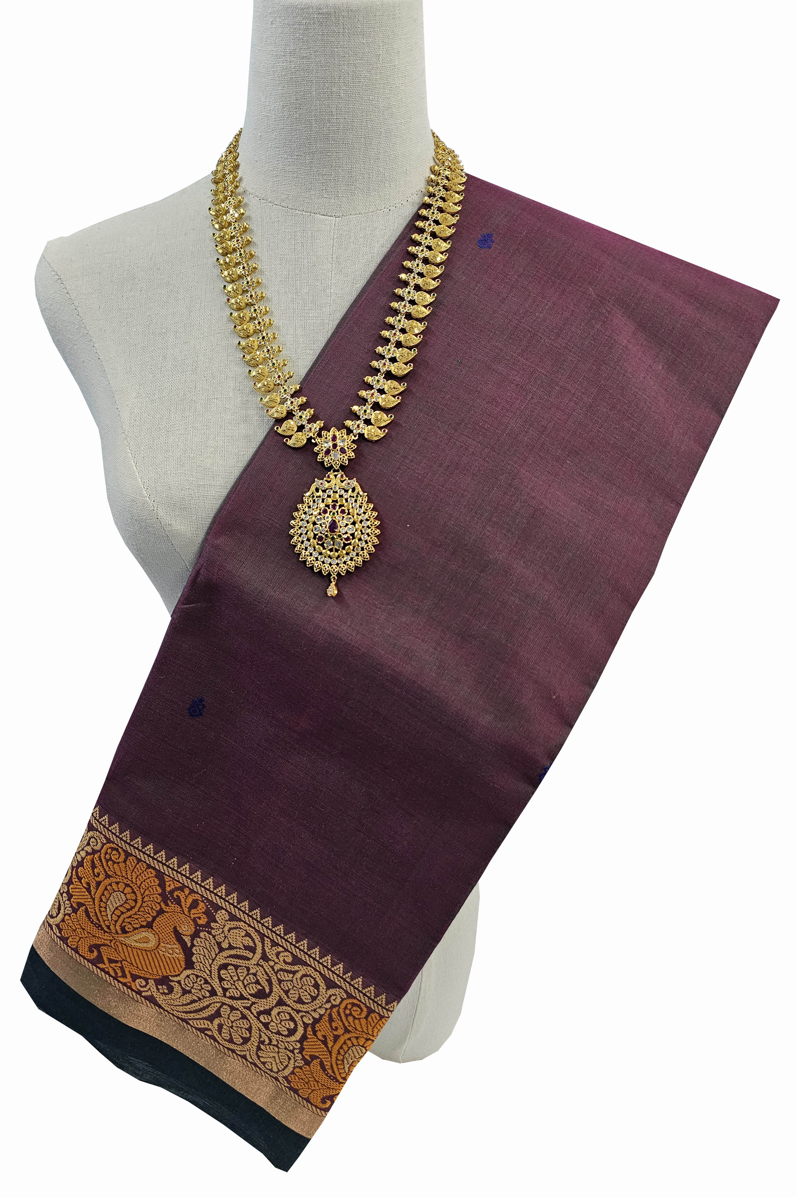 Kanchipuram Cotton Saree With Blouse