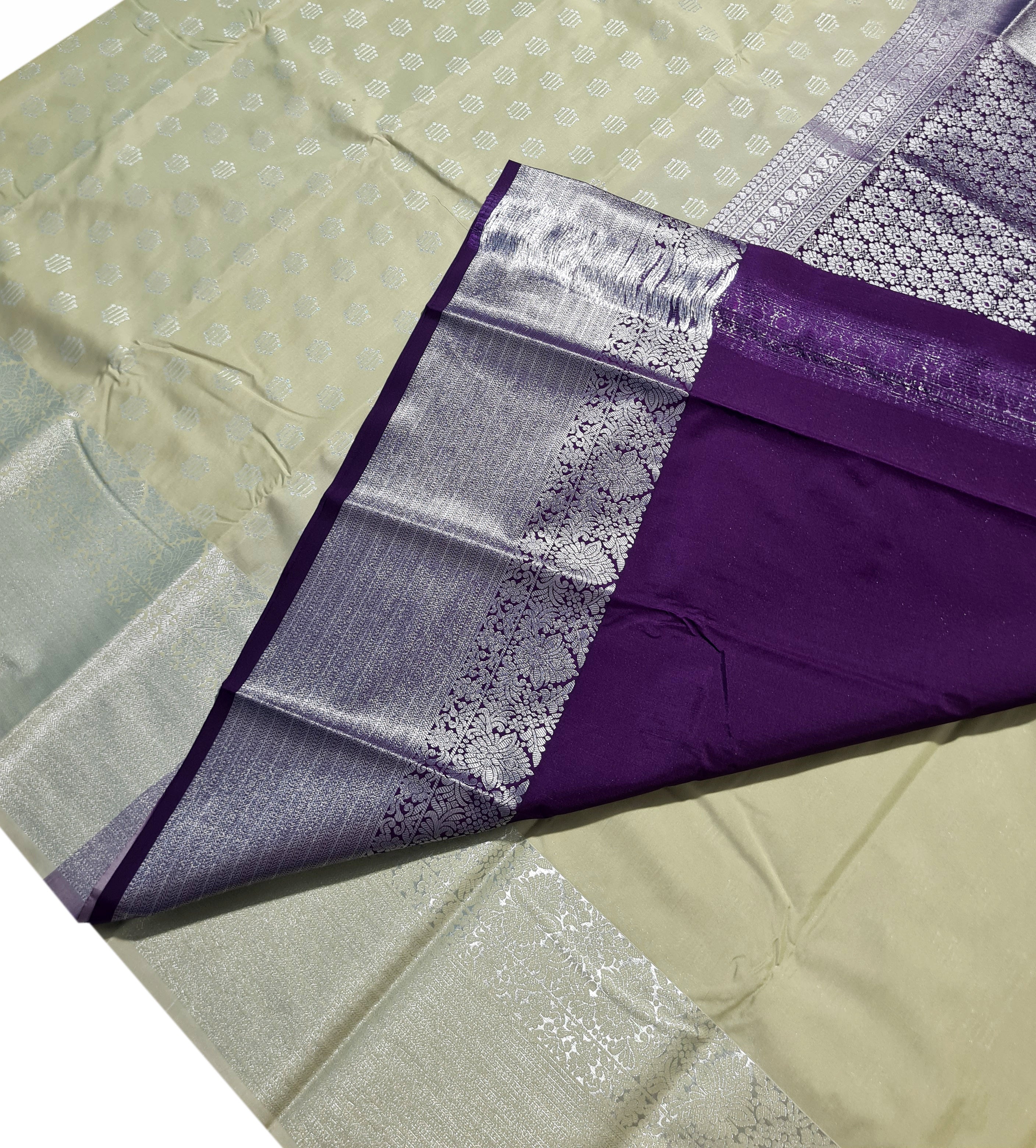 Vegan Silk Special Silver Butta Sarees