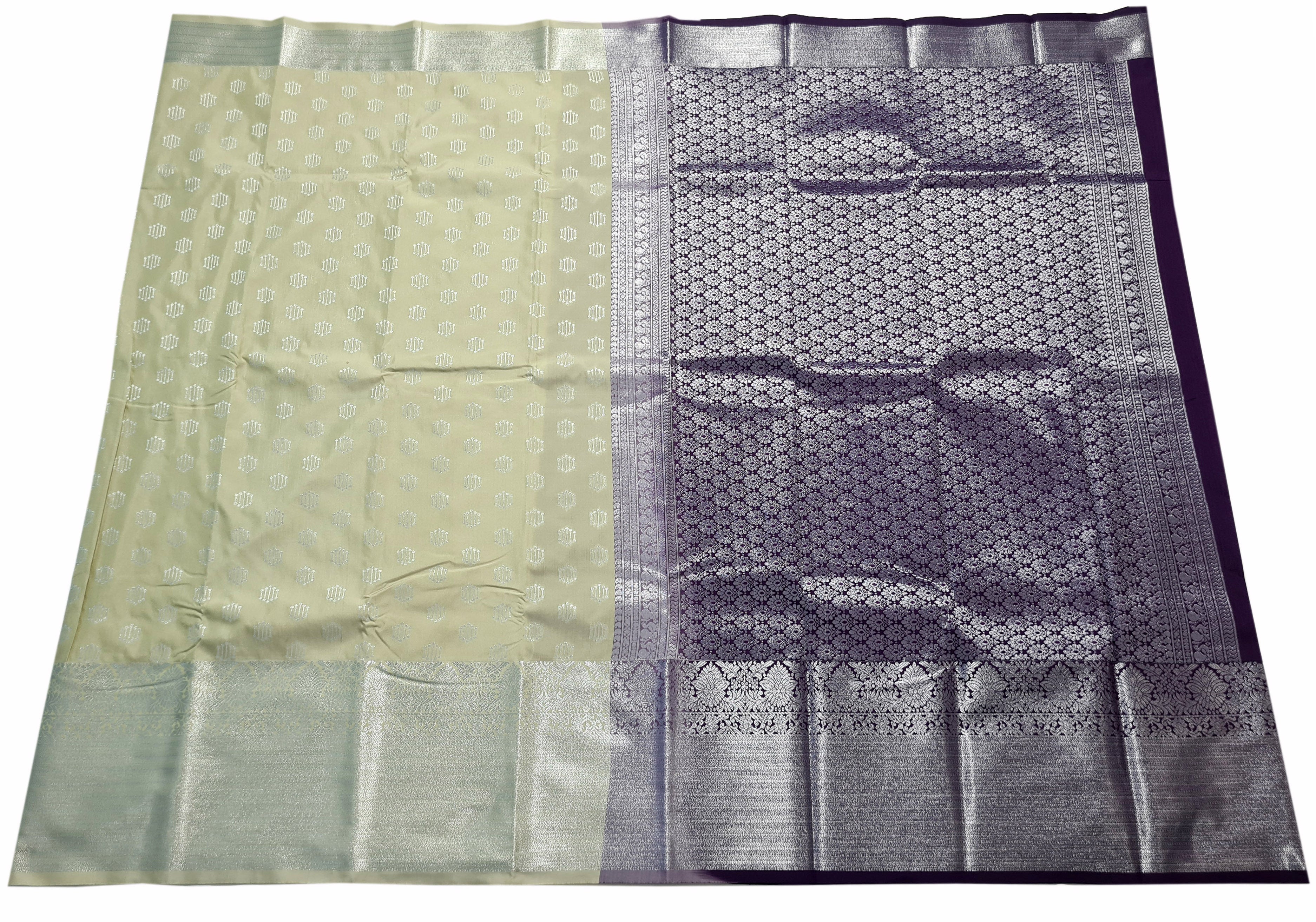 Vegan Silk Special Silver Butta Sarees