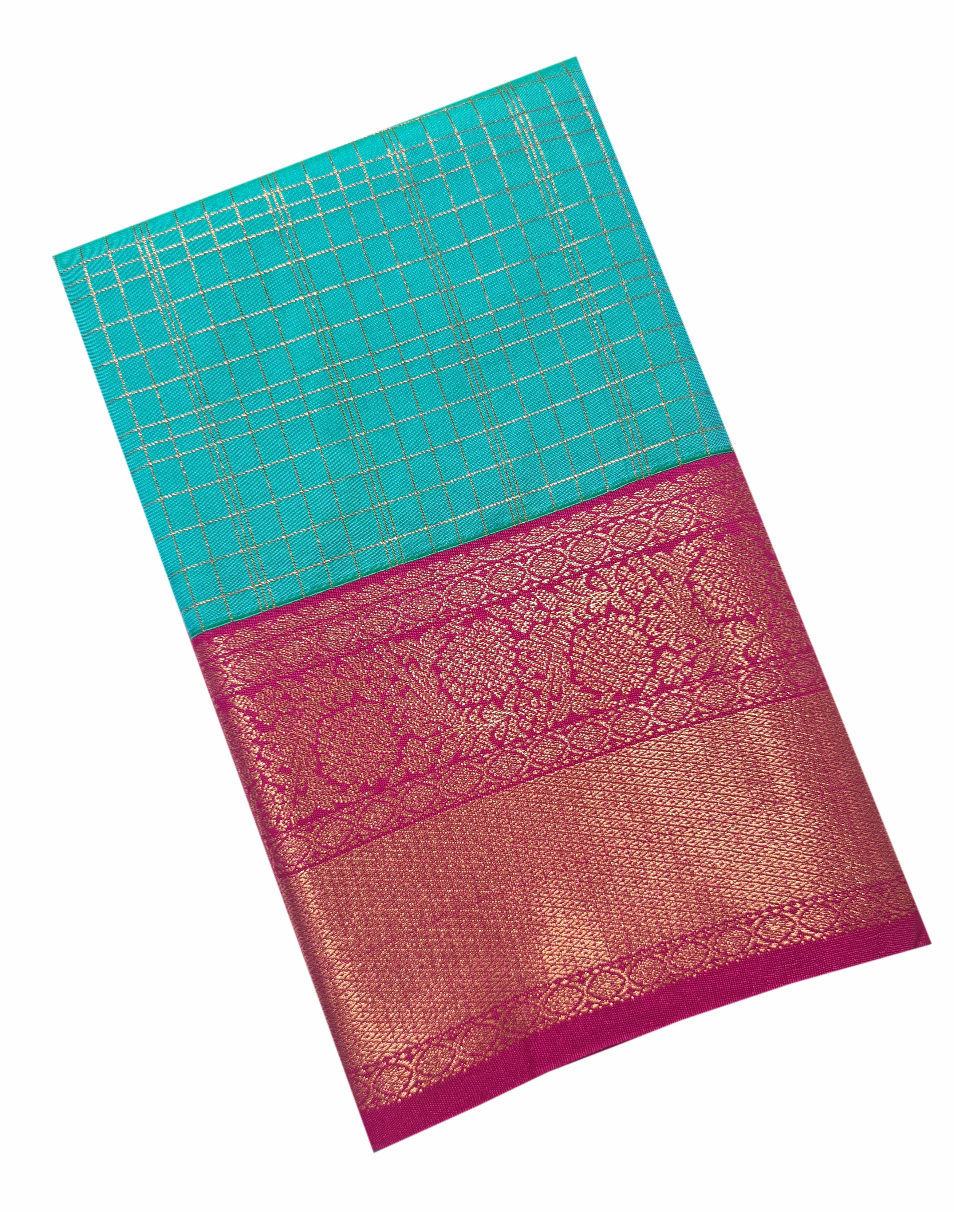 Vegan Silk Korvai Checks Sarees