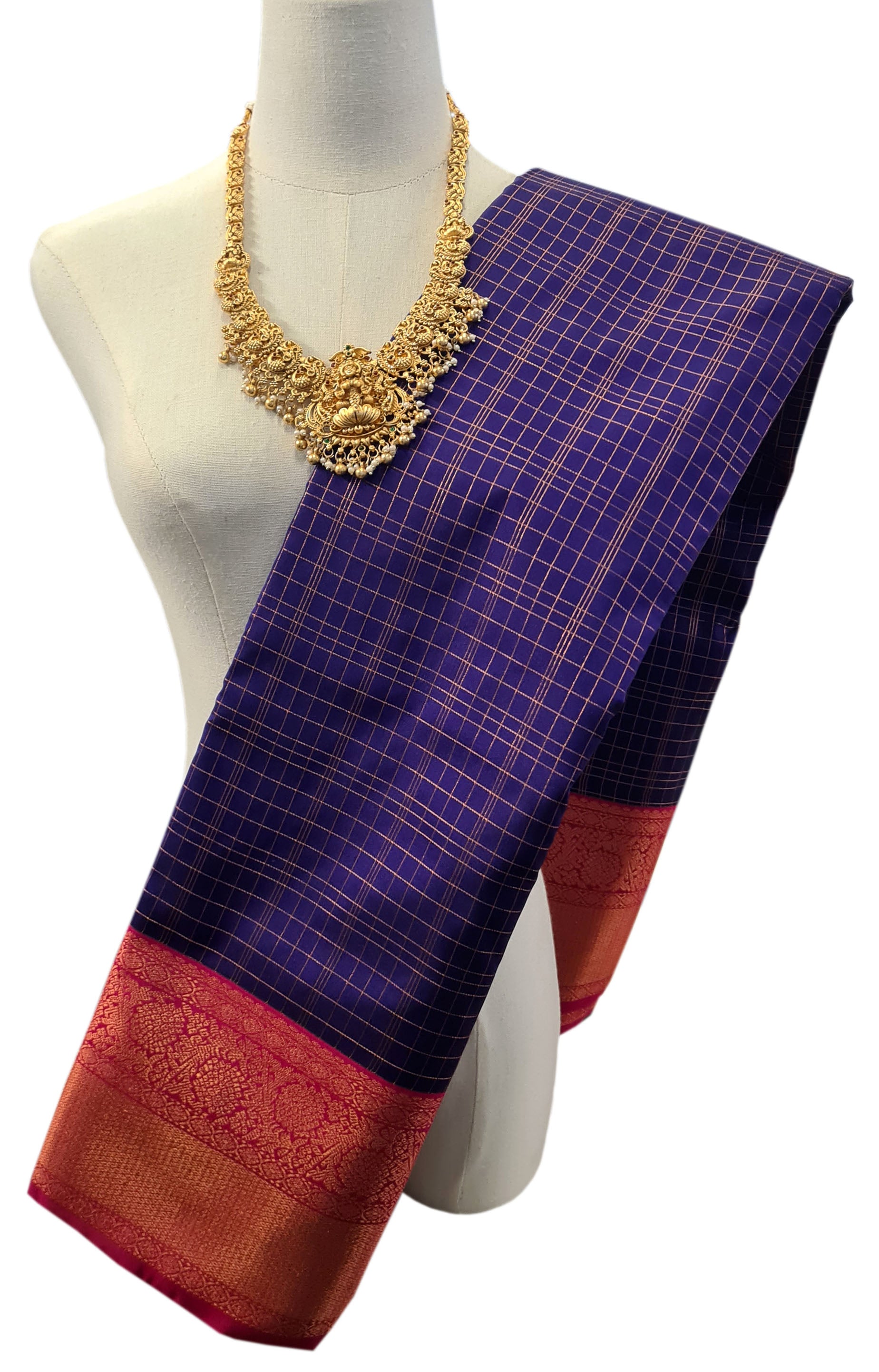 Vegan Silk Korvai Checks Sarees