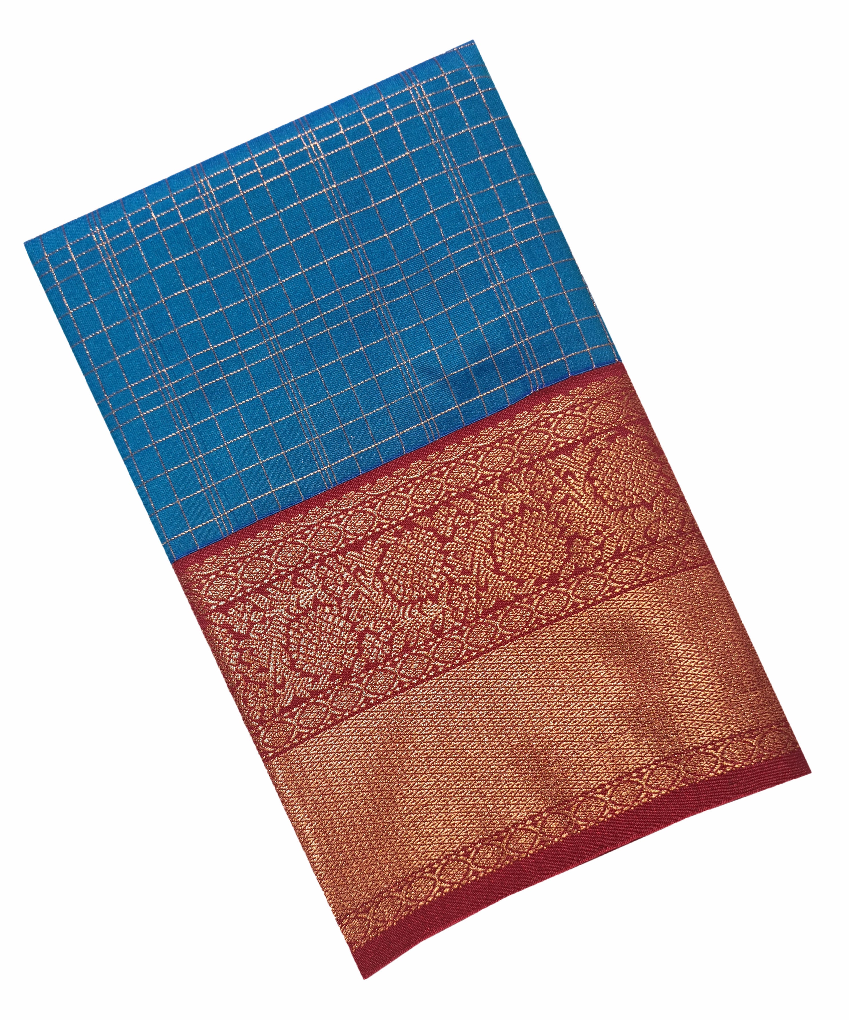 Vegan Silk Korvai Checks Sarees