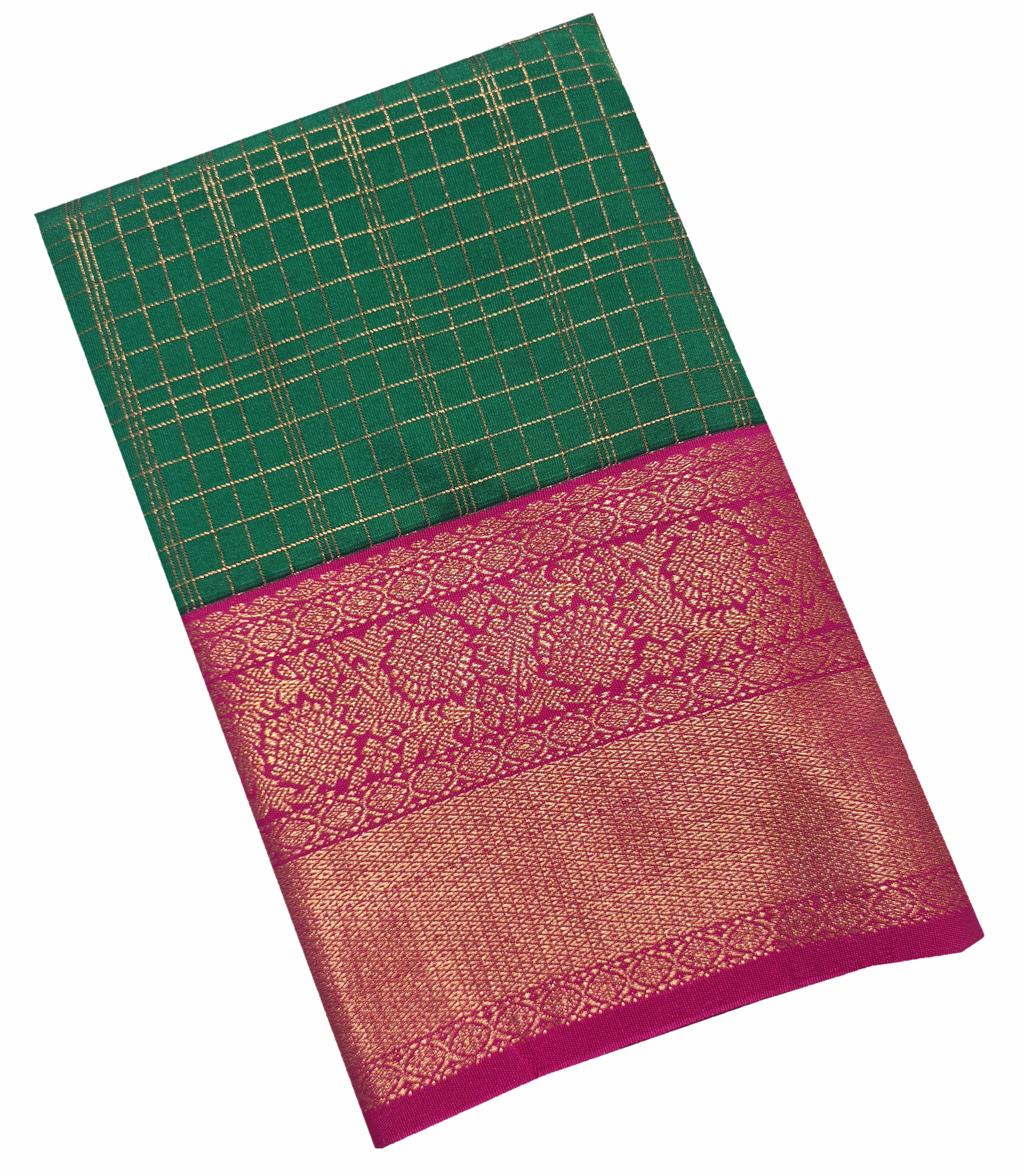 Vegan Silk Korvai Checks Sarees