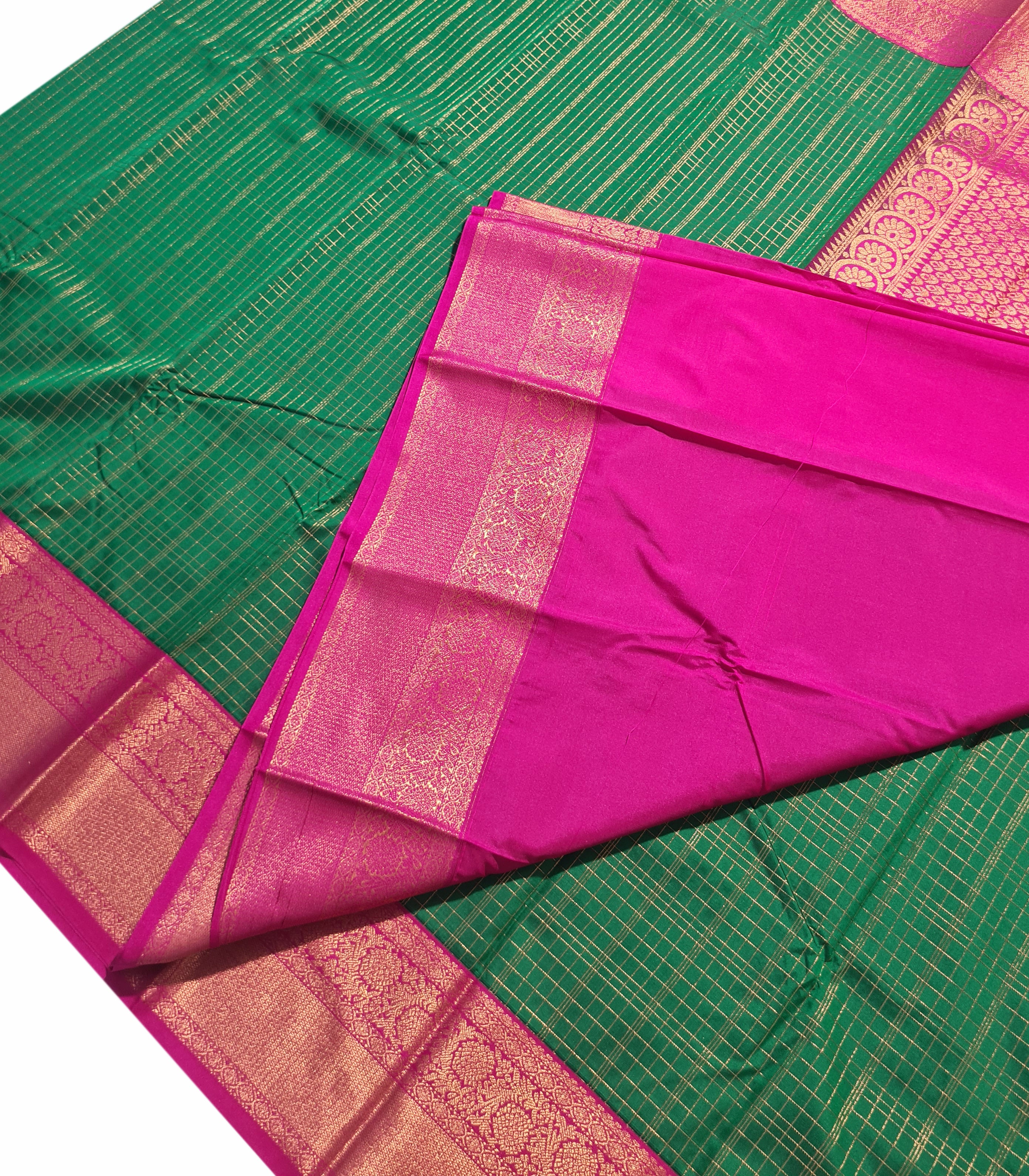 Vegan Silk Korvai Checks Sarees