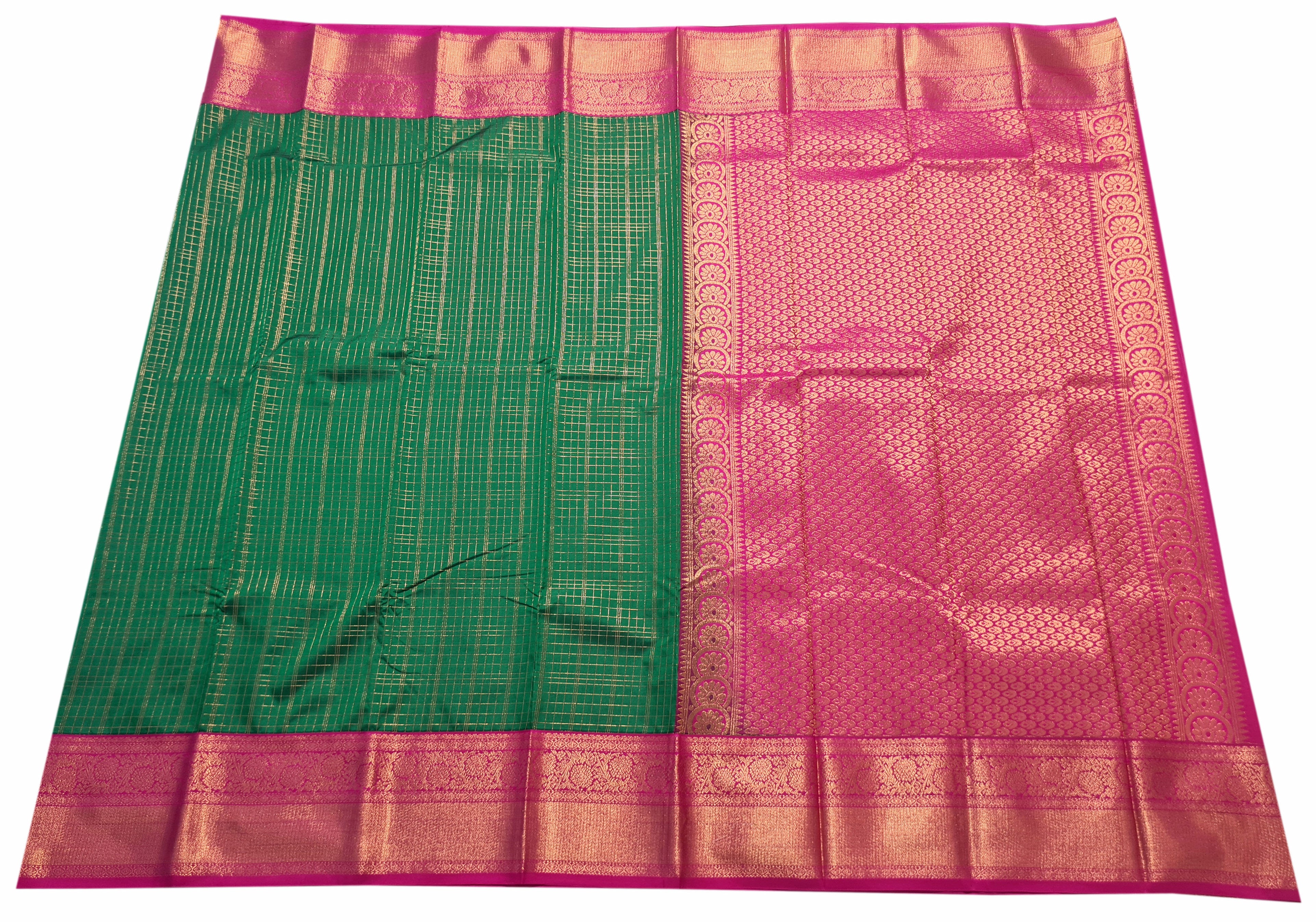 Vegan Silk Korvai Checks Sarees