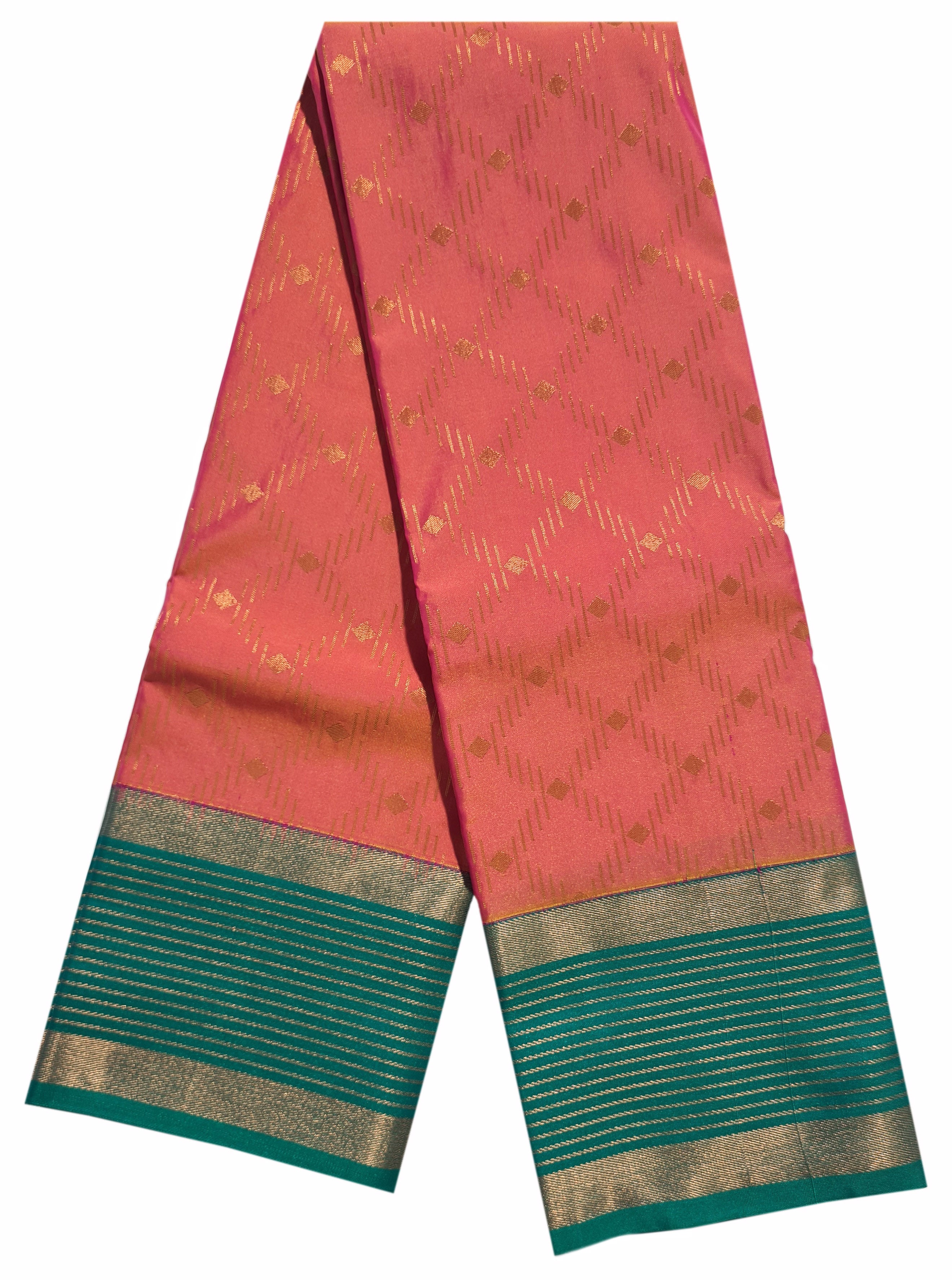 Kanchi Vegan Silk Saree With Contrast Blouse and Rich Jari Pallu