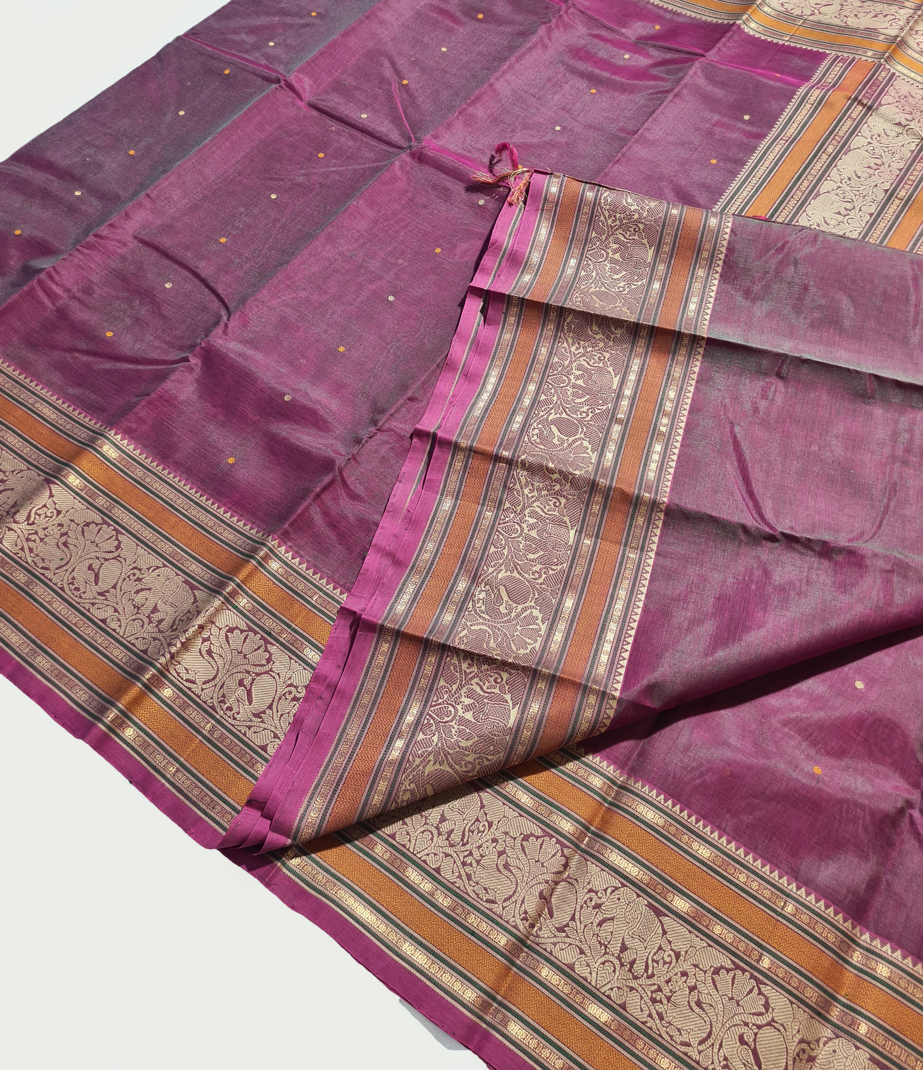 Kanchipuram pure silk Cotton Saree with Blouse