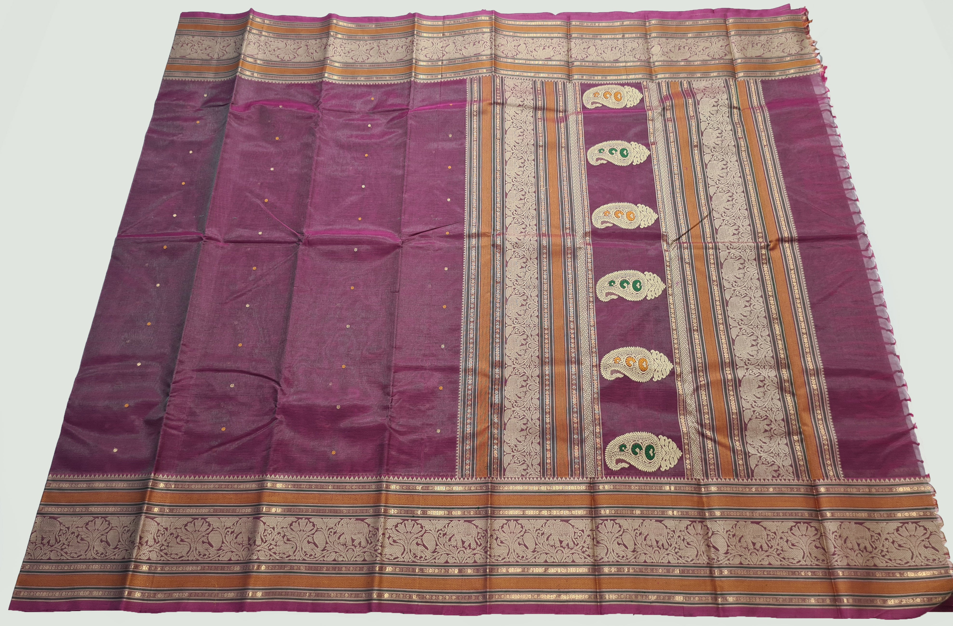 Kanchipuram pure silk Cotton Saree with Blouse