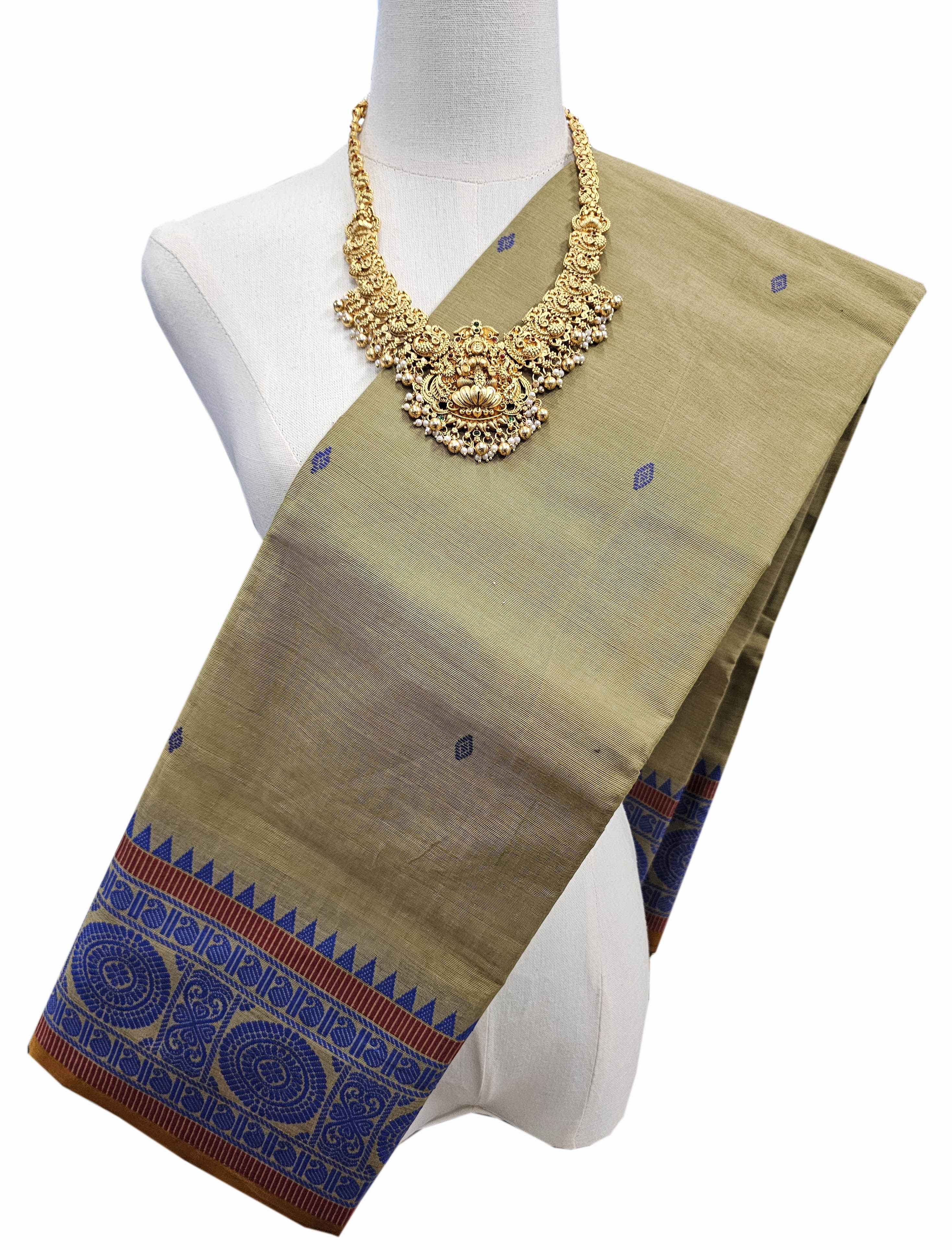 Kanchipuram Cotton Saree With Blouse