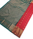 Kanchi Vegan Silk Saree With Contrast Blouse and Rich Jari Pallu