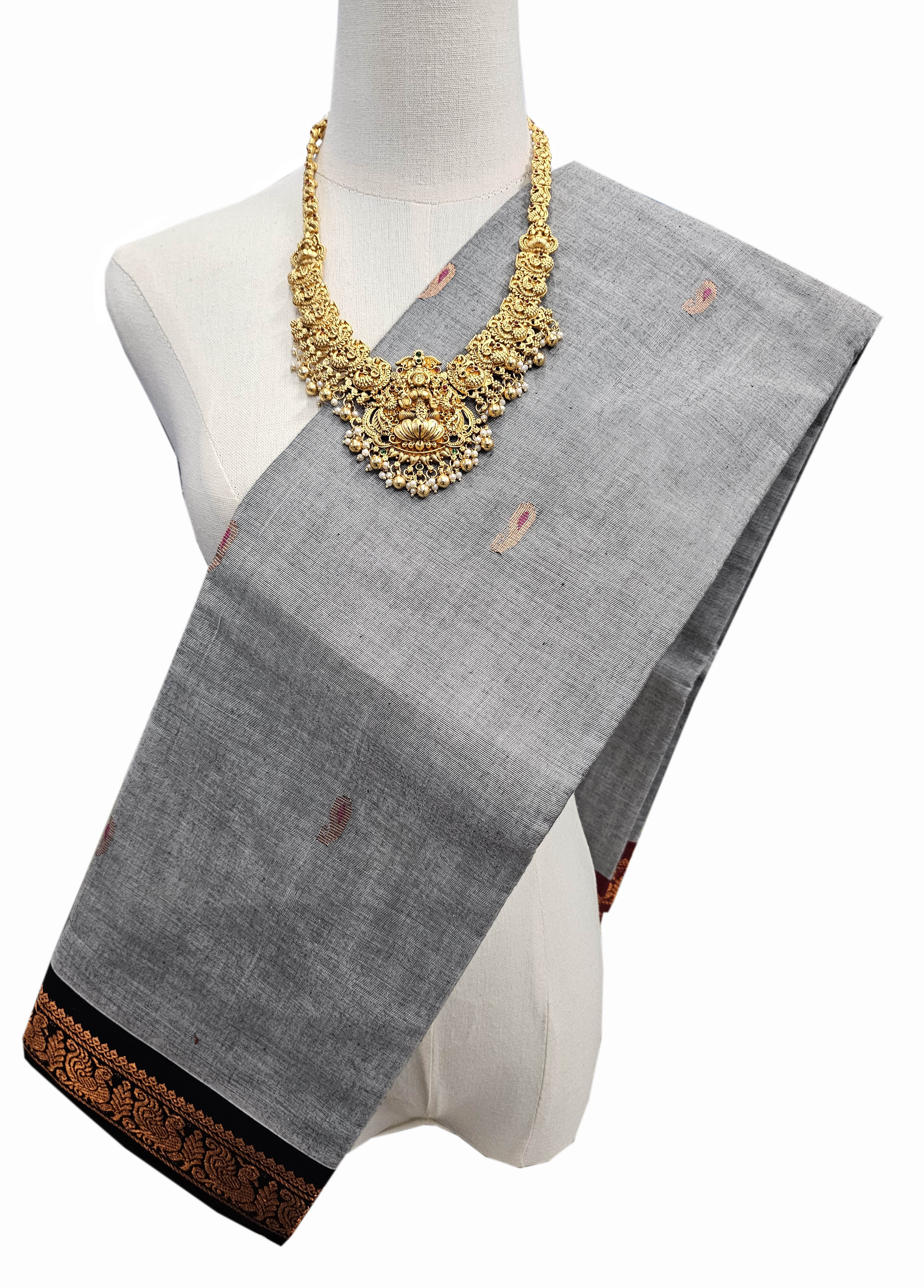 Kanchipuram Cotton Saree With Blouse