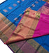 Kanchi Vegan Silk Saree With Contrast Blouse and Rich Jari Pallu