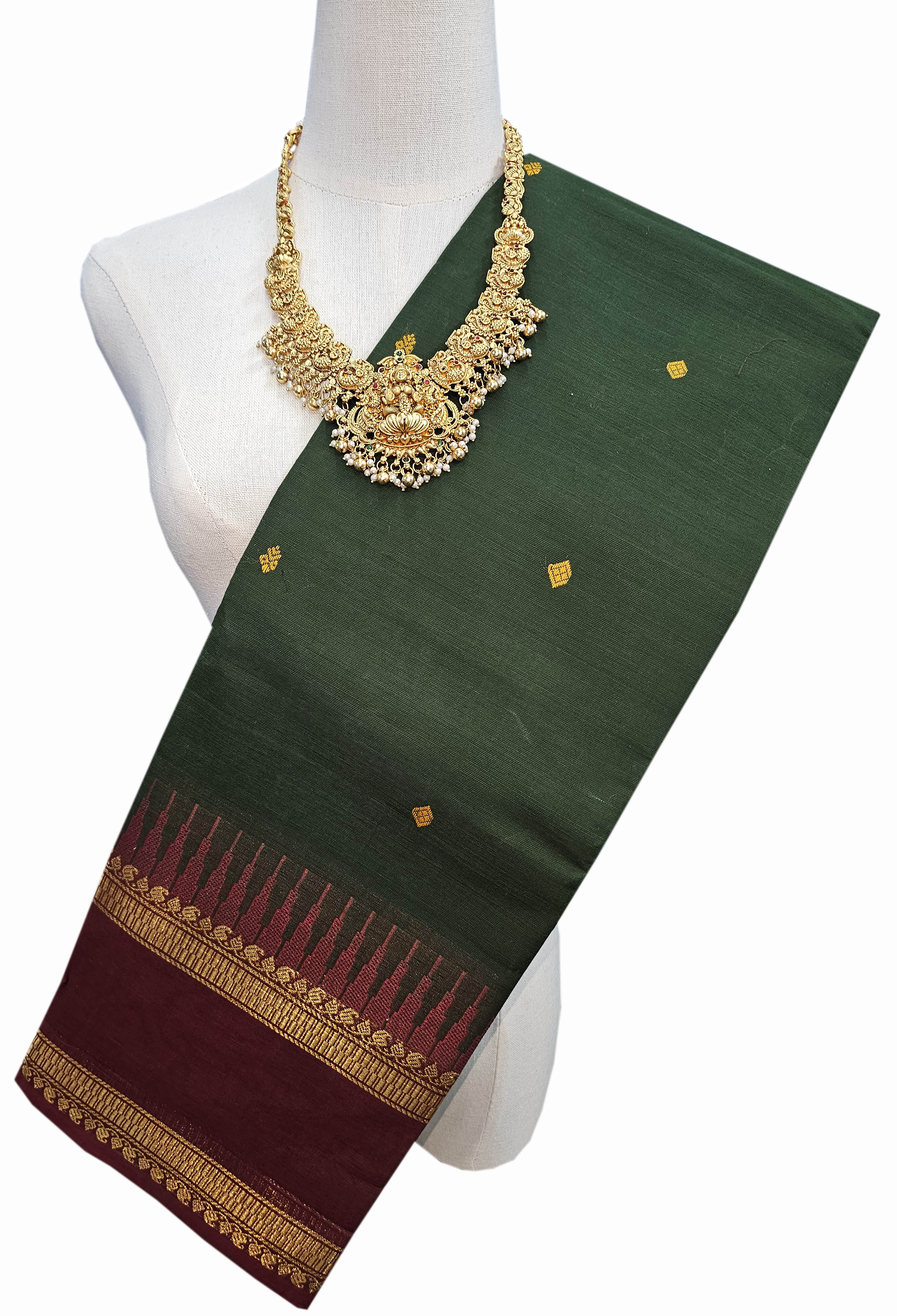 Kanchipuram Cotton Saree With Blouse