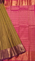 Kanchi Vegan Silk Saree With Contrast Blouse and Rich Jari Pallu