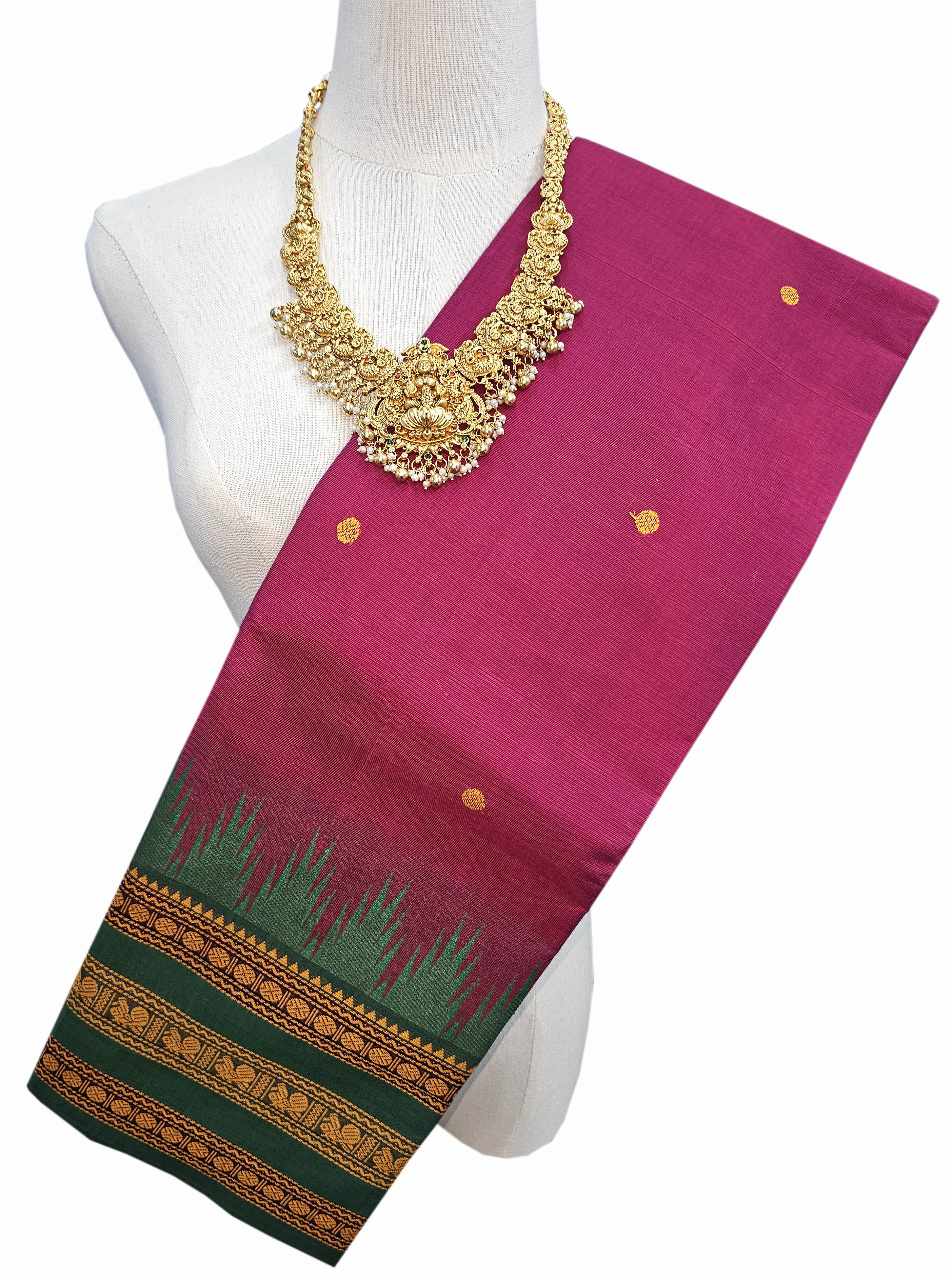 Kanchipuram Cotton Saree With Blouse