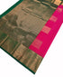 Kanchi Vegan Silk Saree With Contrast Blouse and Rich Jari Pallu