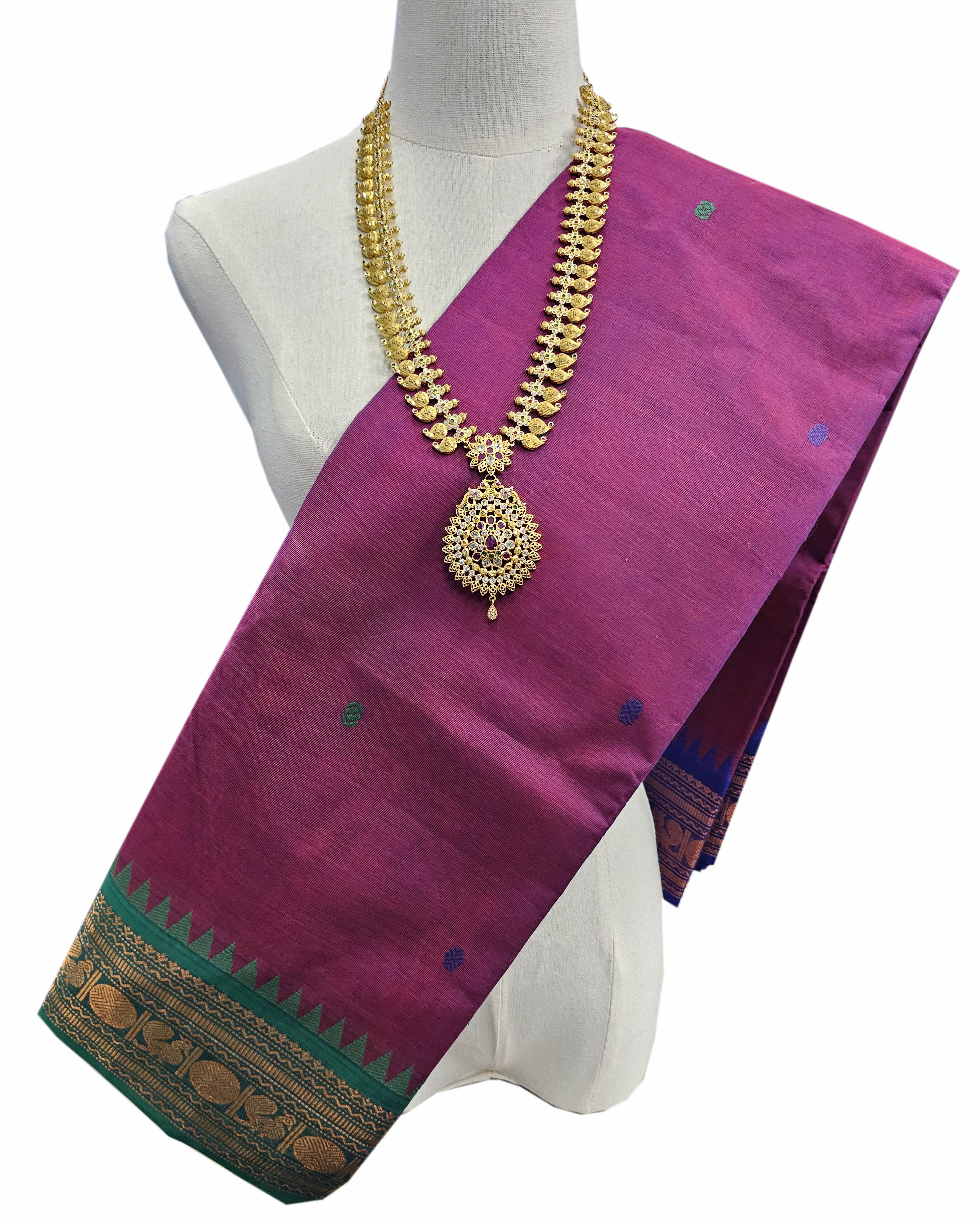 Kanchipuram Cotton Saree With Blouse