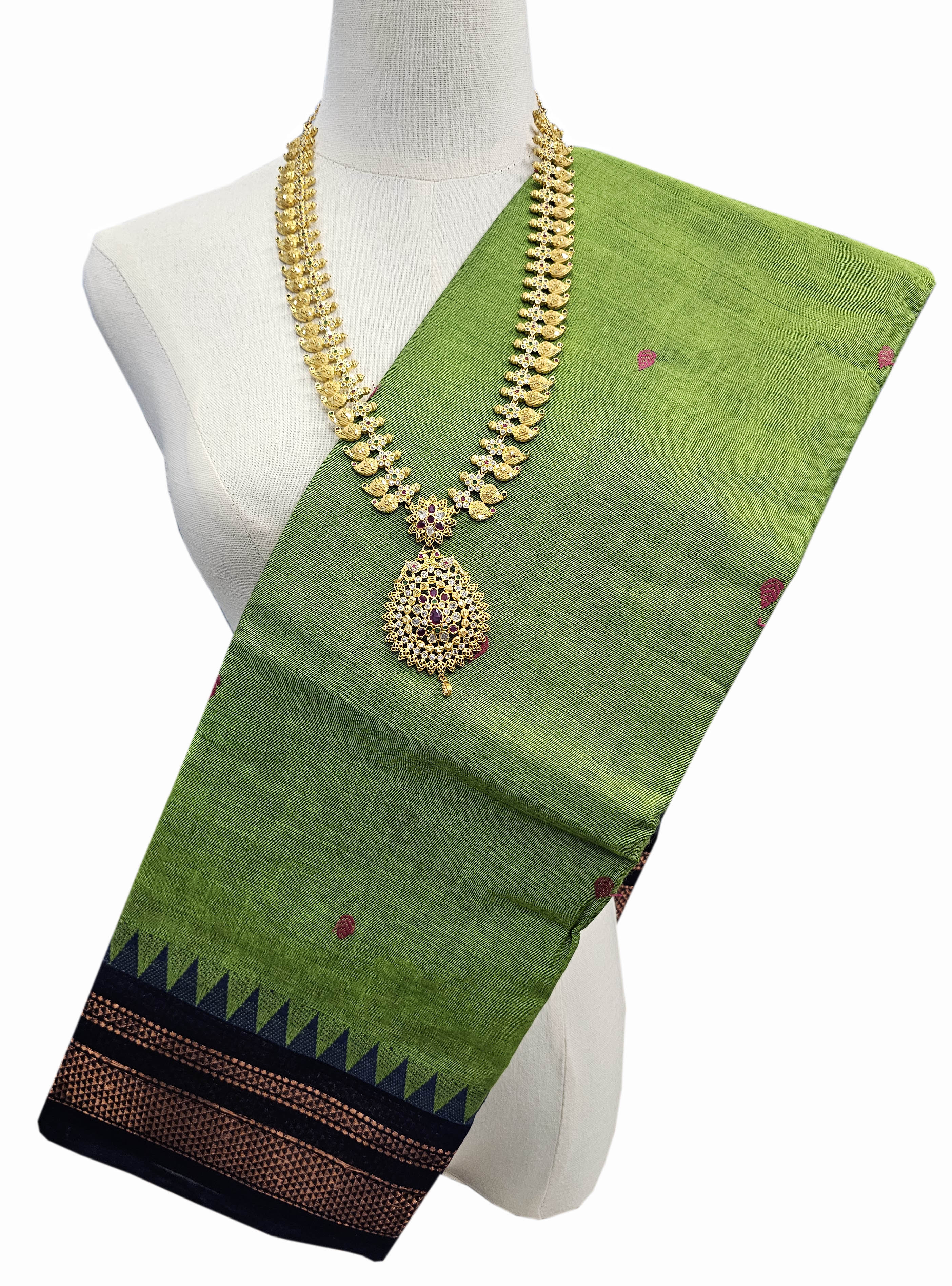 Kanchipuram Cotton Saree With Blouse