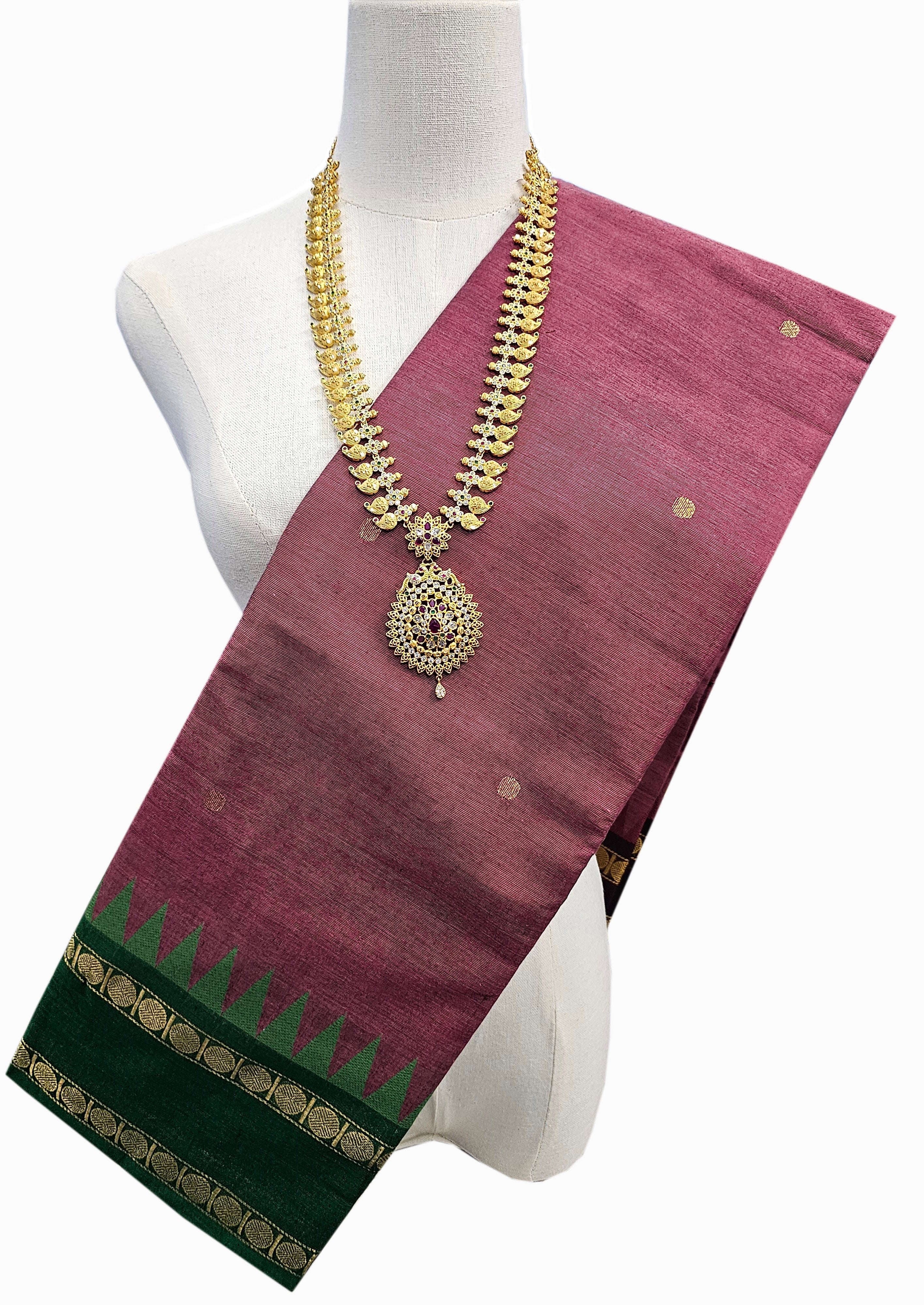 Kanchipuram Cotton Saree With Blouse