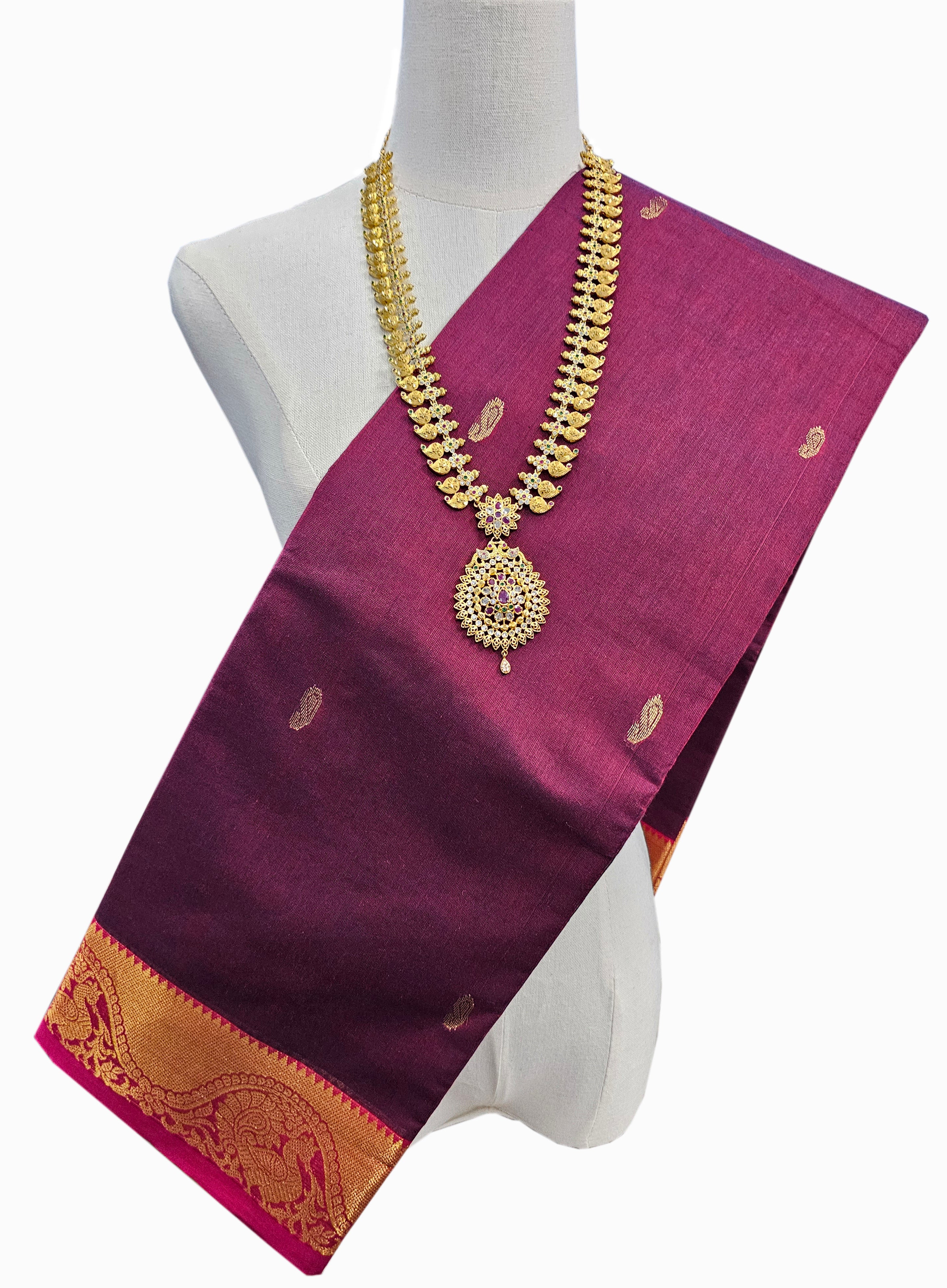 Kanchipuram Cotton Saree With Blouse