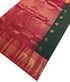 Kanchi Vegan Silk Saree With Contrast Blouse and Rich Jari Pallu