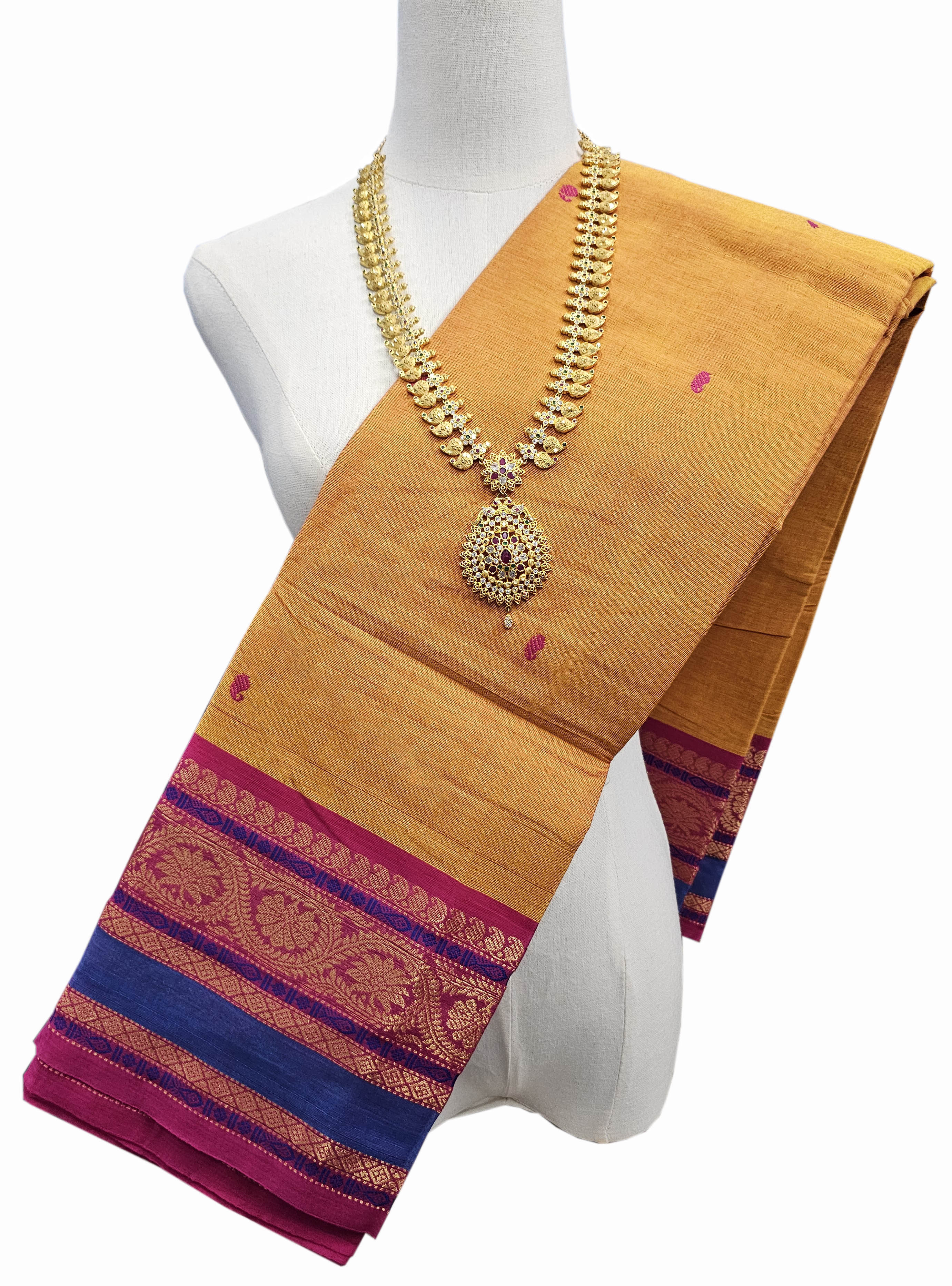 Kanchipuram Cotton Saree With Blouse