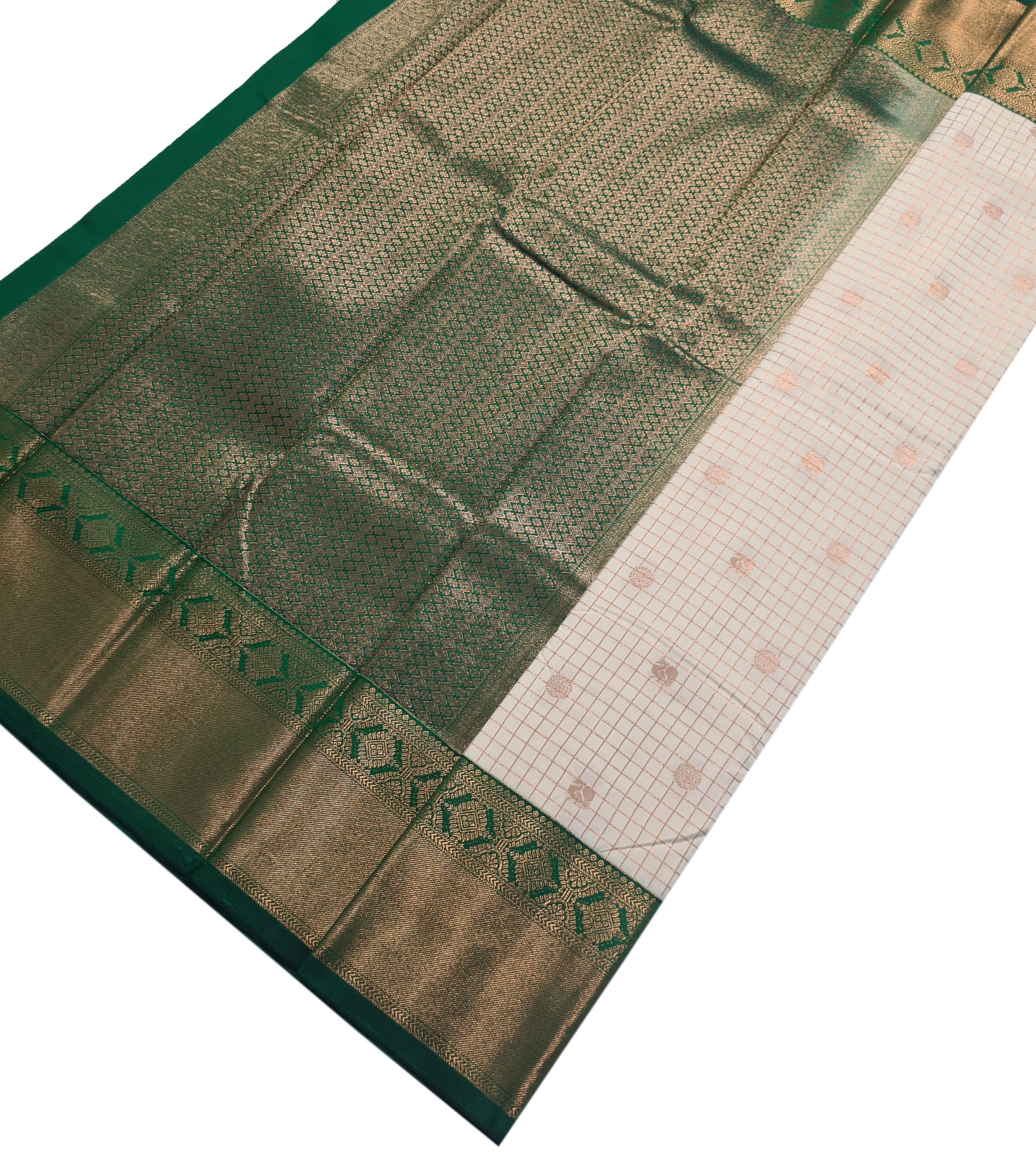 Kanchi Vegan Silk Saree With Contrast Blouse and Rich Jari Pallu