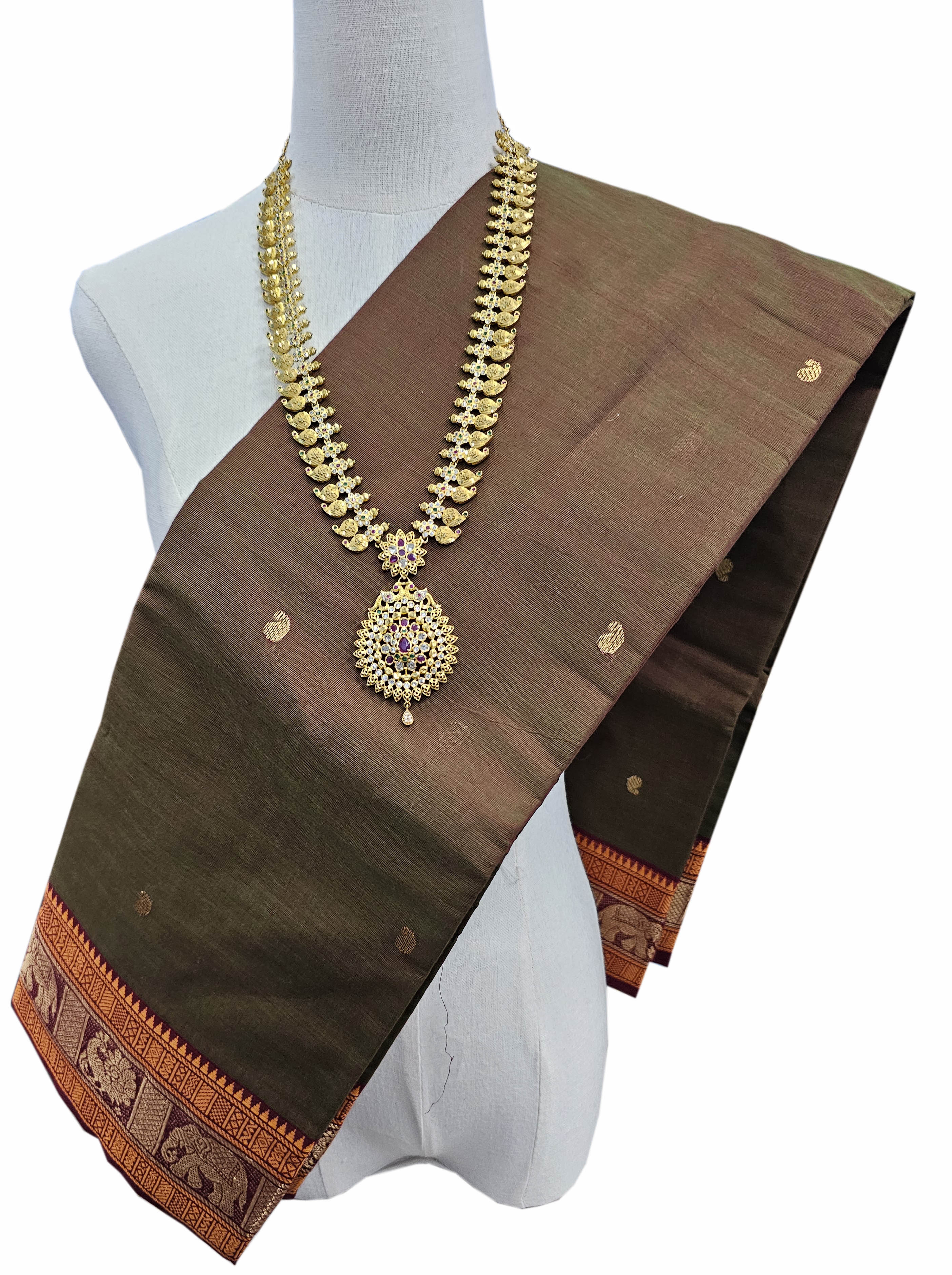 Kanchipuram Cotton Saree With Blouse