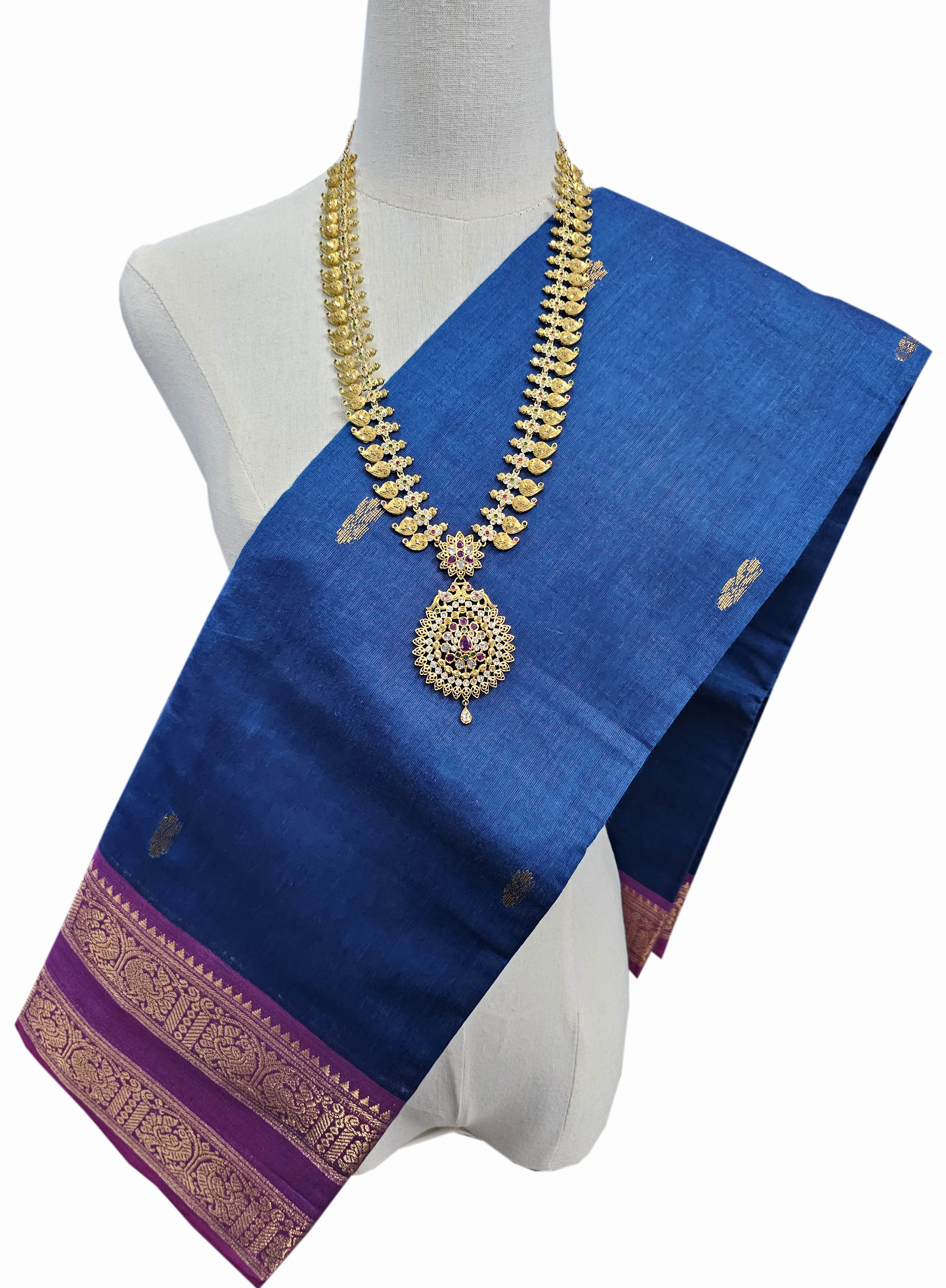 Kanchipuram Cotton Saree With Blouse