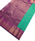 Kanchi Vegan Silk Saree With Contrast Blouse and Rich Jari Pallu