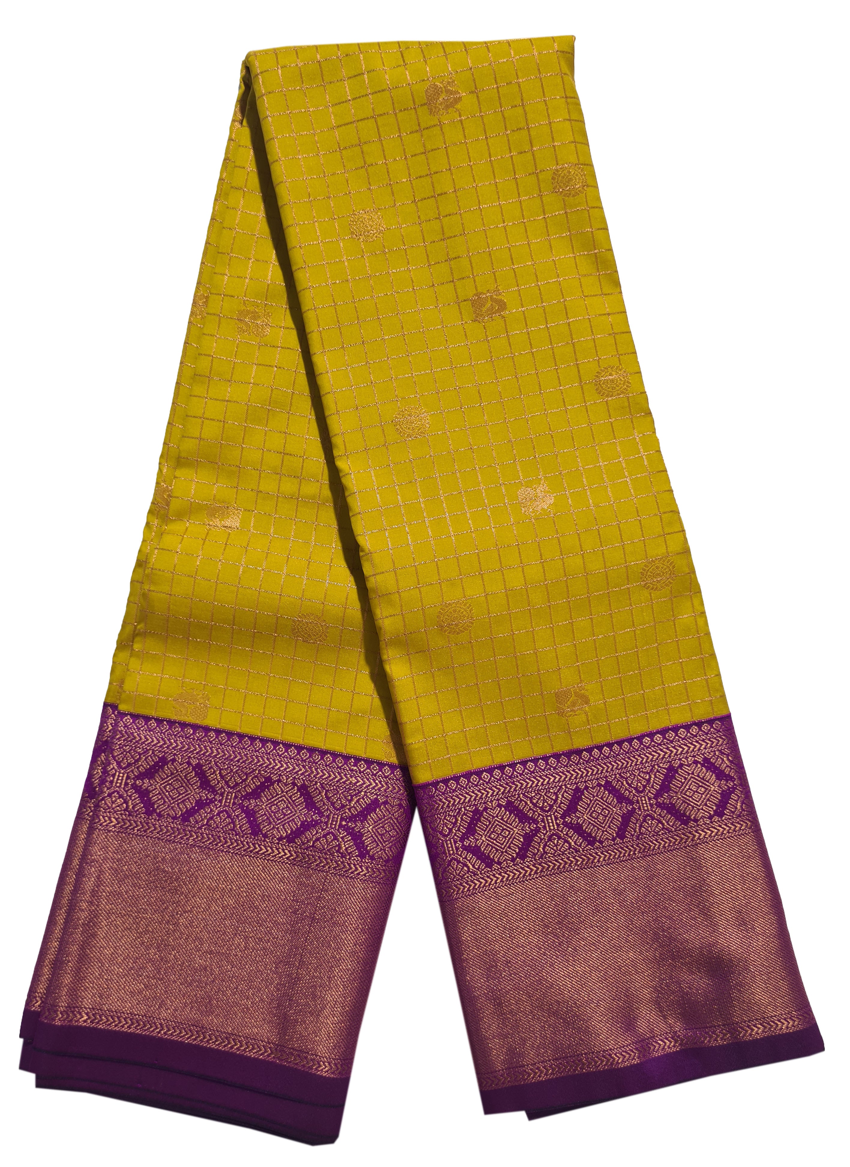 Kanchi Vegan Silk Saree With Contrast Blouse and Rich Jari Pallu