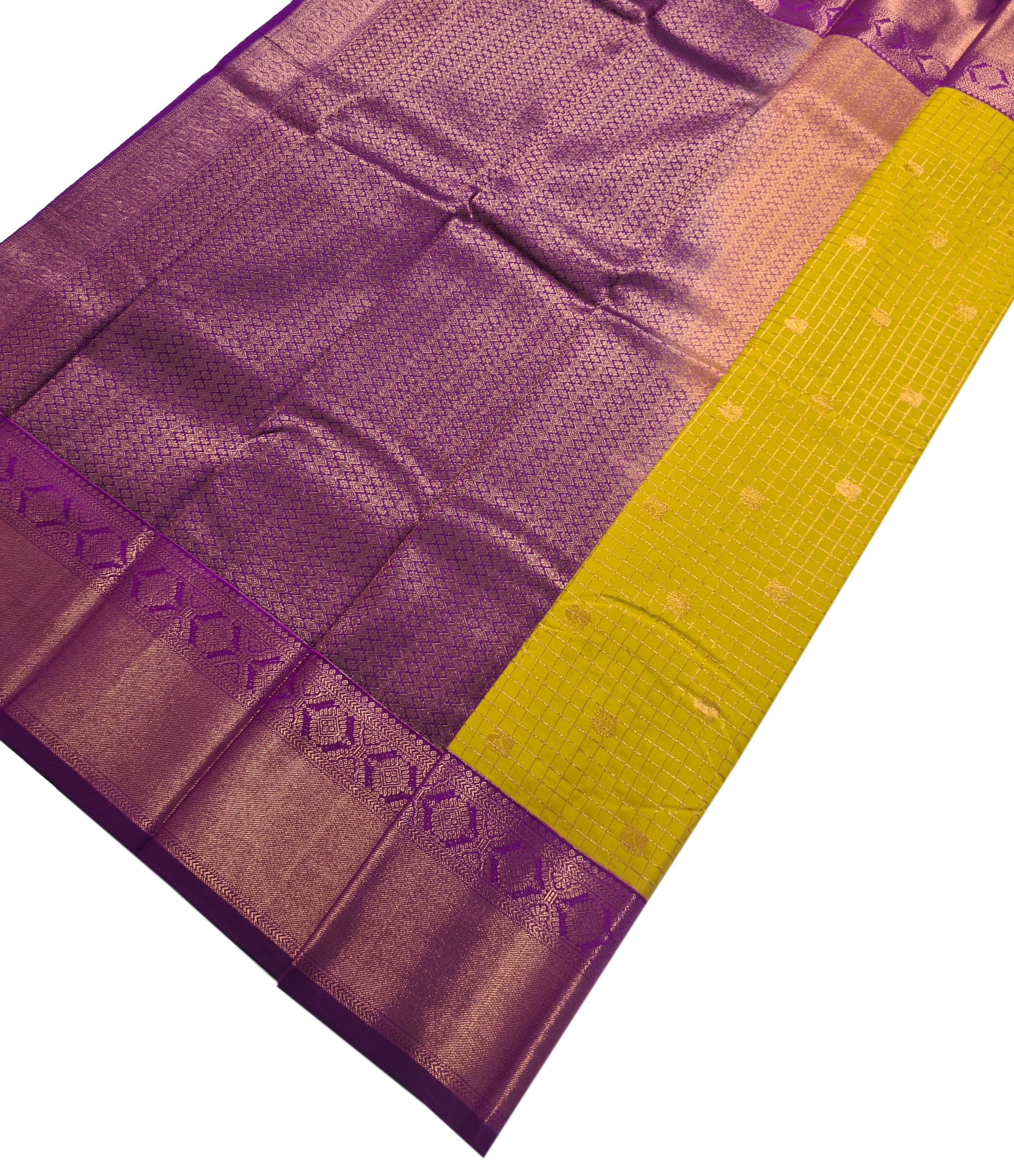 Kanchi Vegan Silk Saree With Contrast Blouse and Rich Jari Pallu