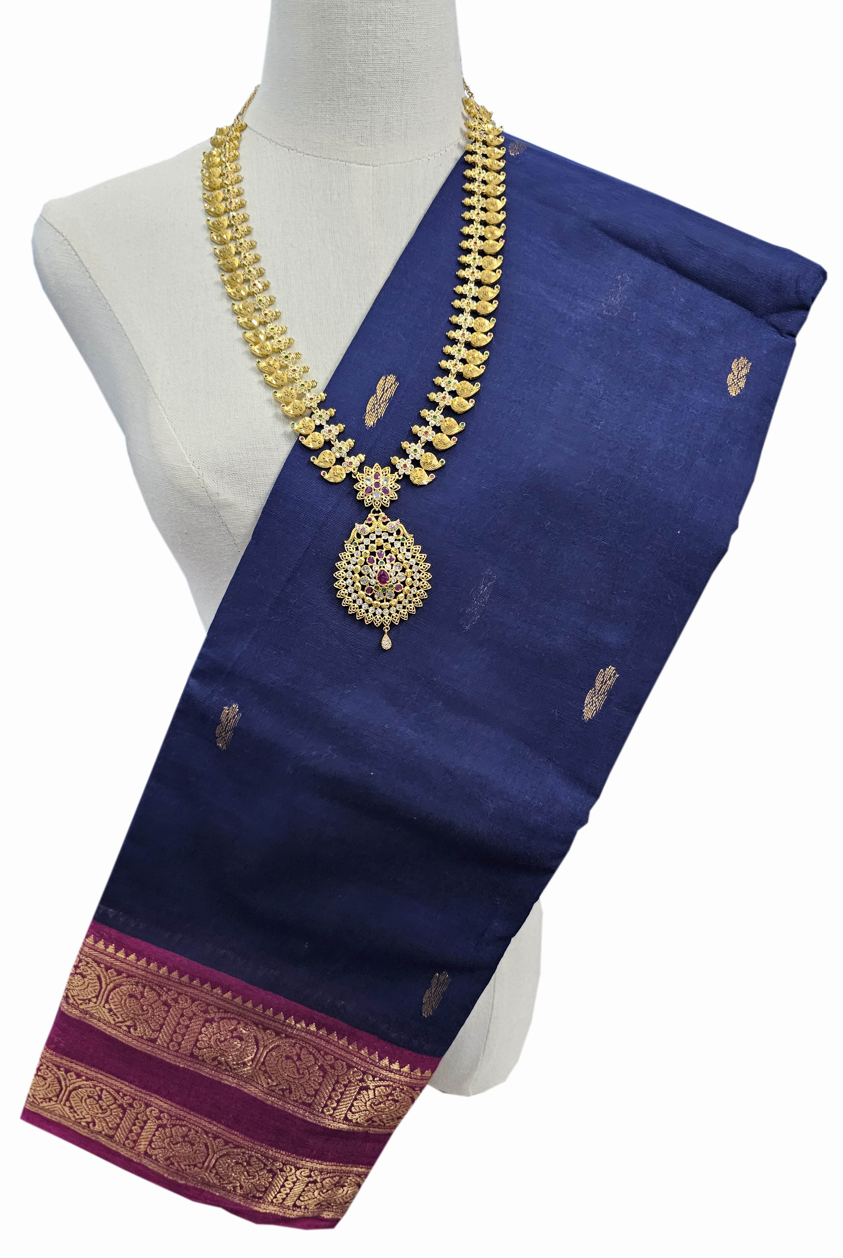 Kanchipuram Cotton Saree With Blouse